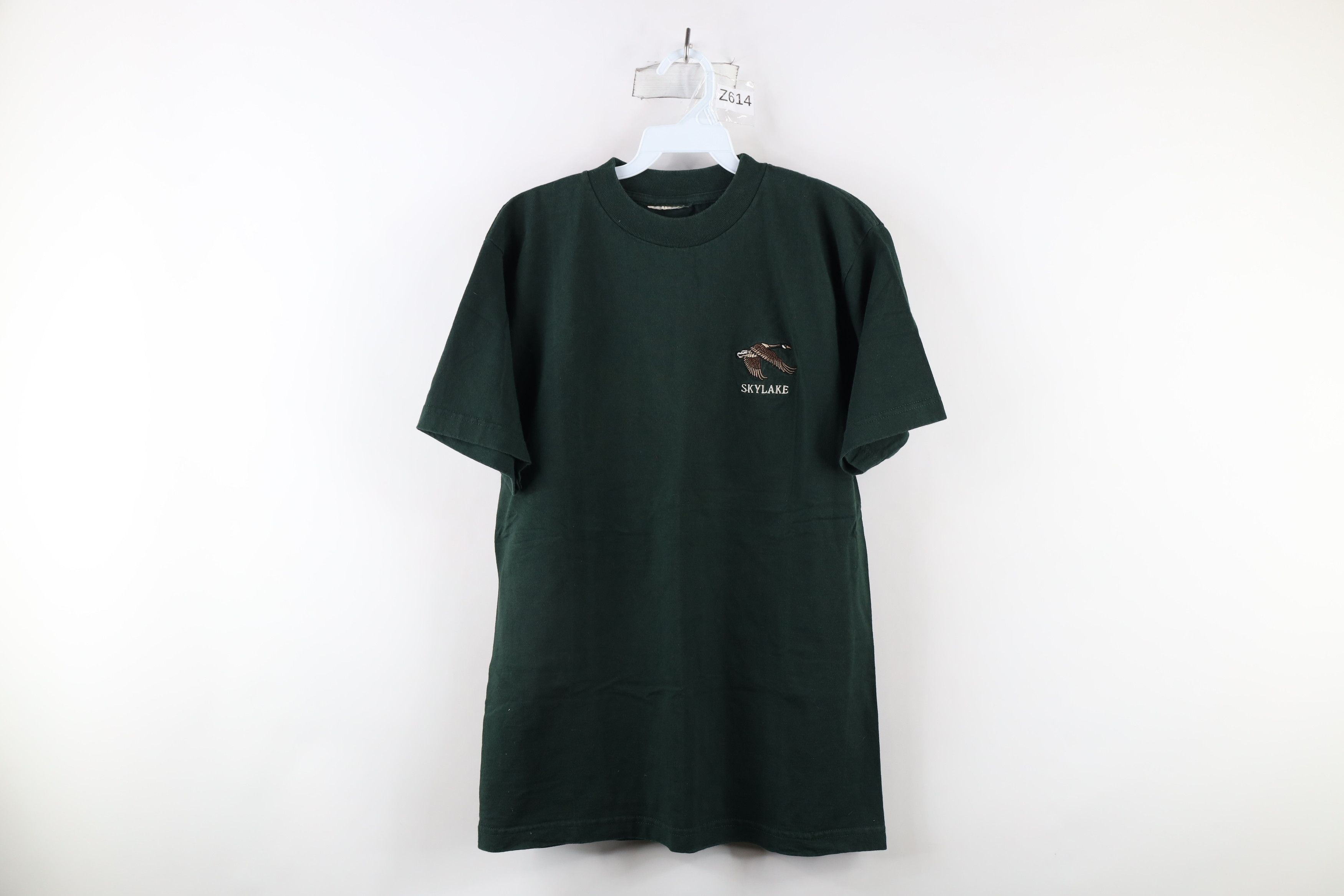 Vintage Vintage 90s Streetwear Spell Out Skylake Duck T-Shirt Green Size US M / EU 48-50 / 2 - 1 Thumbnail