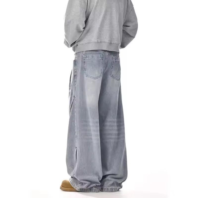 Japanese Brand Washed Cleanfit High Street Straight Loose Wide Leg Denim Size US 31 - 3 Thumbnail