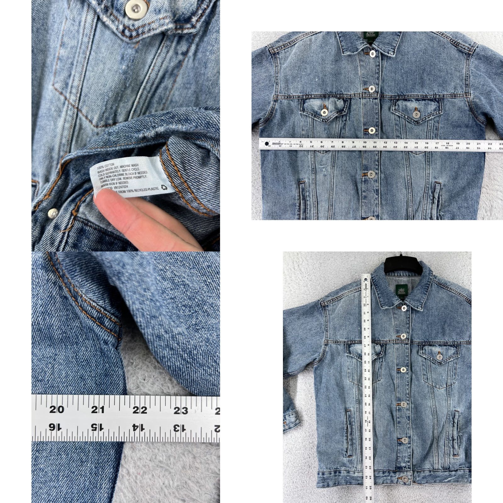 Vintage VINTAGE Wild Fable Jacket Women S Denim Distressed Button Up Trucker Blue 80s 90s Casual Mens? Mujeres Wait. Size S / US 4 / IT 40 - 8 Thumbnail