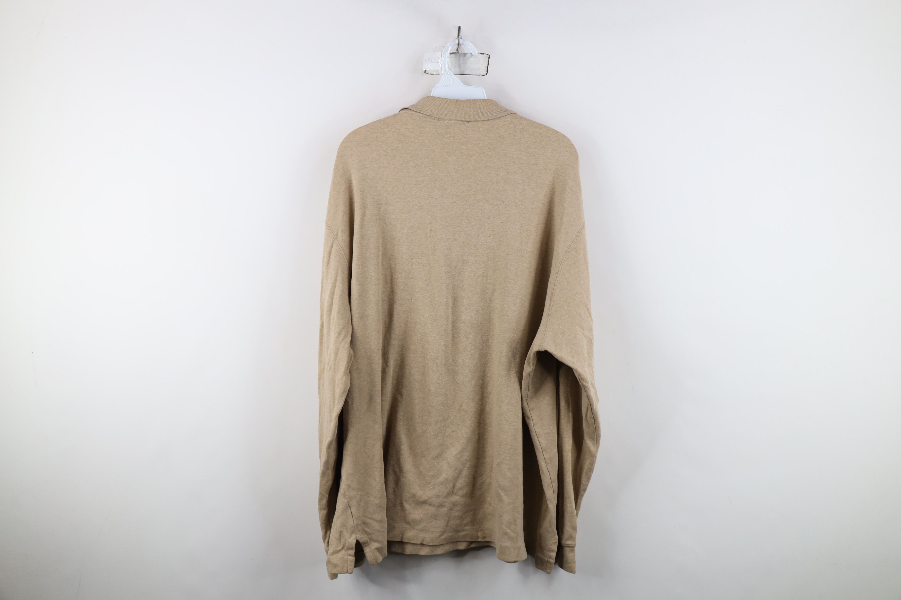 Lands' End Vintage Lands End Cotton Long Sleeve Rugby Polo Shirt Beige Size US XXL / EU 58 / 5 - 11 Thumbnail