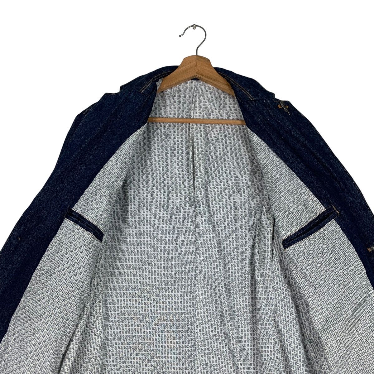 Japanese Brand OUT DOOR Work Casual Blue Denim Jacket #1297-C58 Size US XXL / EU 58 / 5 - 12 Thumbnail