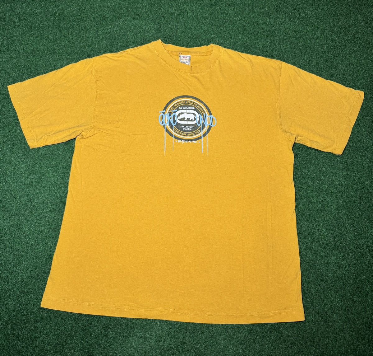 Vintage Vintage 90s Y2K Ecko Unltd Hip Hop Grunge XL Yellow T Shirt Size US XL / EU 56 / 4 - 1 Thumbnail