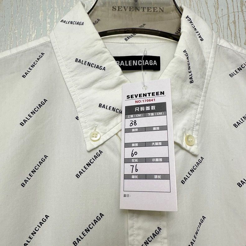 Balenciaga Balenciaga size 38 White bullet screen shirt with short sle Size US M / EU 48-50 / 2 - 6 Thumbnail