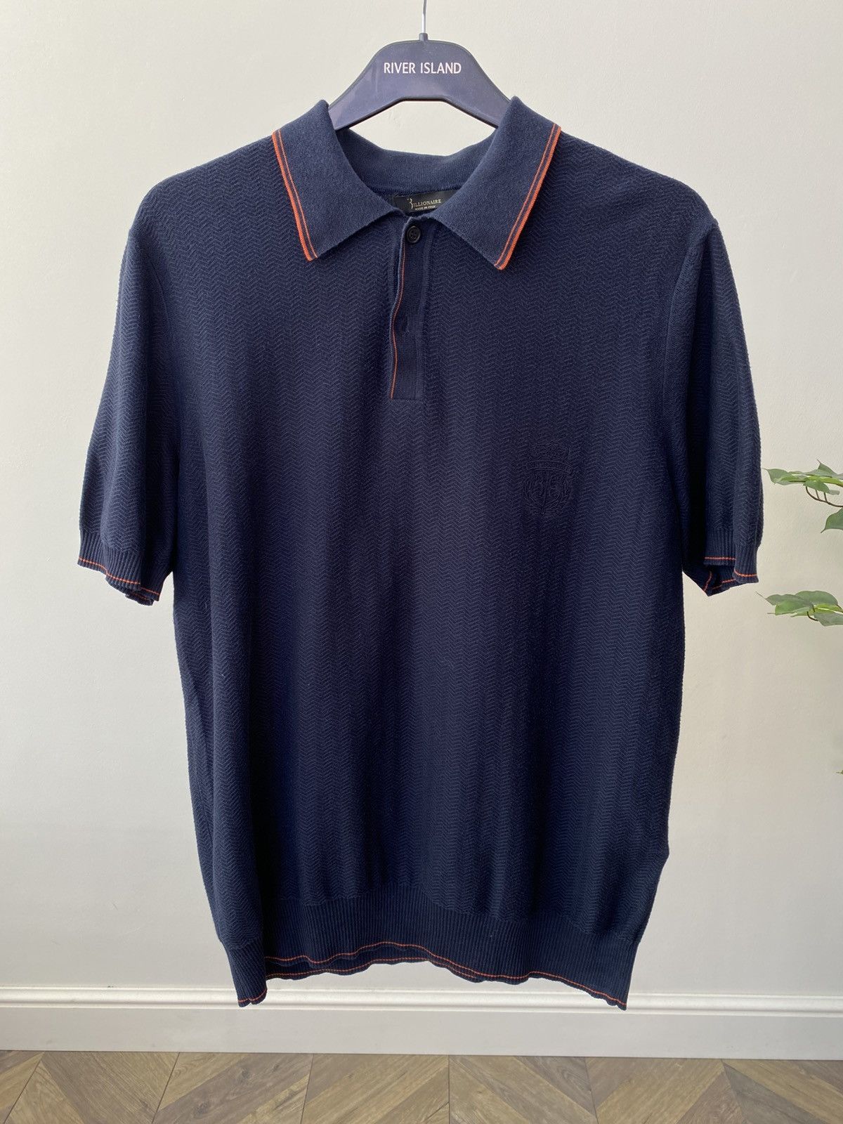 Billionaire Couture Vintage Billionaire Navy Knit Polo Shirt Men’s Short Sleeve Size US L / EU 52-54 / 3 - 2 Thumbnail