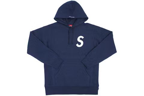 Supreme S Logo Hooded Sweatshirt Navy Blue Medium Size US M / EU 48-50 / 2 - 2 Thumbnail