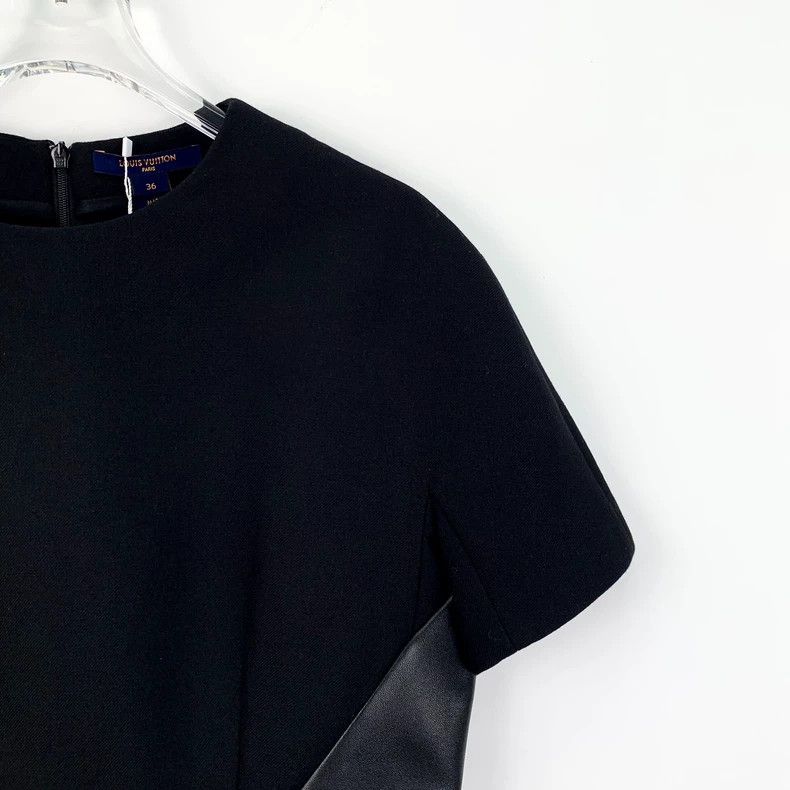 Louis Vuitton Louis Vuitton Black wool patchwork crew neck short sleeve Size XS / US 0-2 / IT 36-38 - 3 Thumbnail