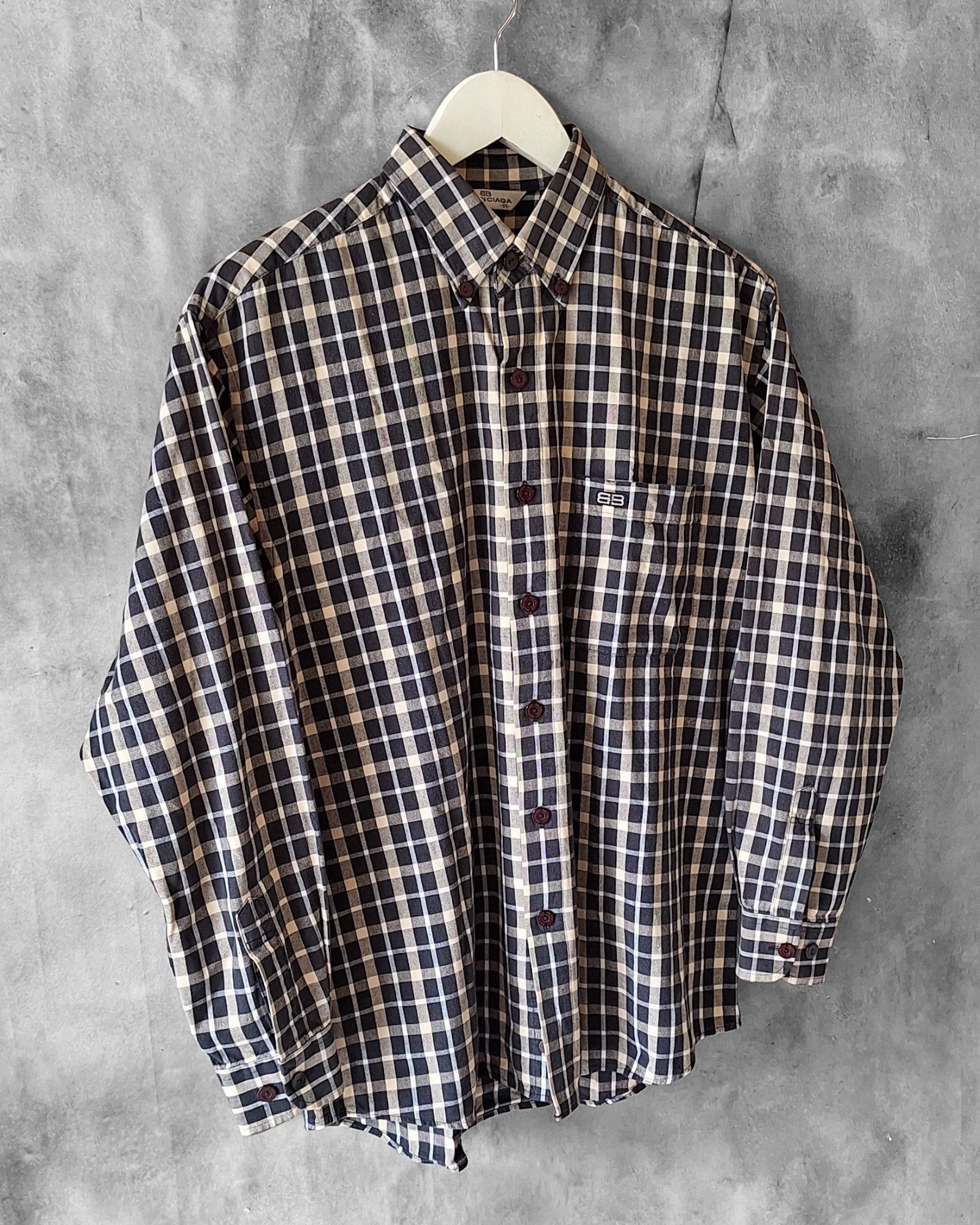 Balenciaga Vintage Balenciaga Plaid Shirt Size US M / EU 48-50 / 2 - 2 Thumbnail