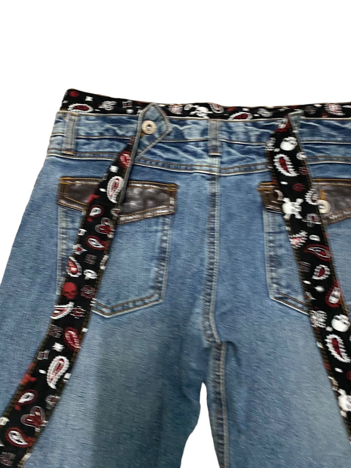 Designer Streetwear X japanese brand Double waist jeans Size US 31 - 10 Thumbnail