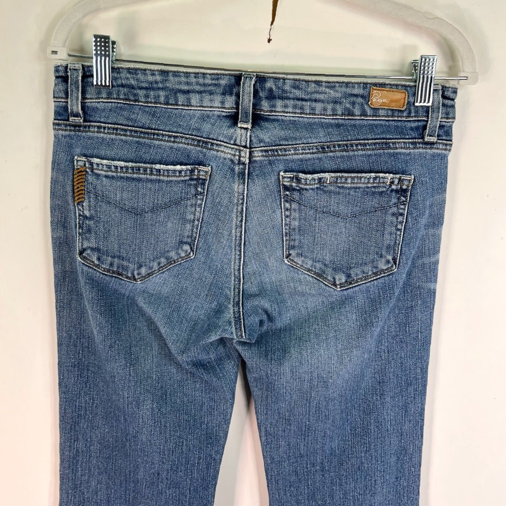 Paige Vintage Paige Hollywood Hills Women's Denim Jeans Size 29 Blue Bootcut 30x33 US Size 29" - 5 Thumbnail