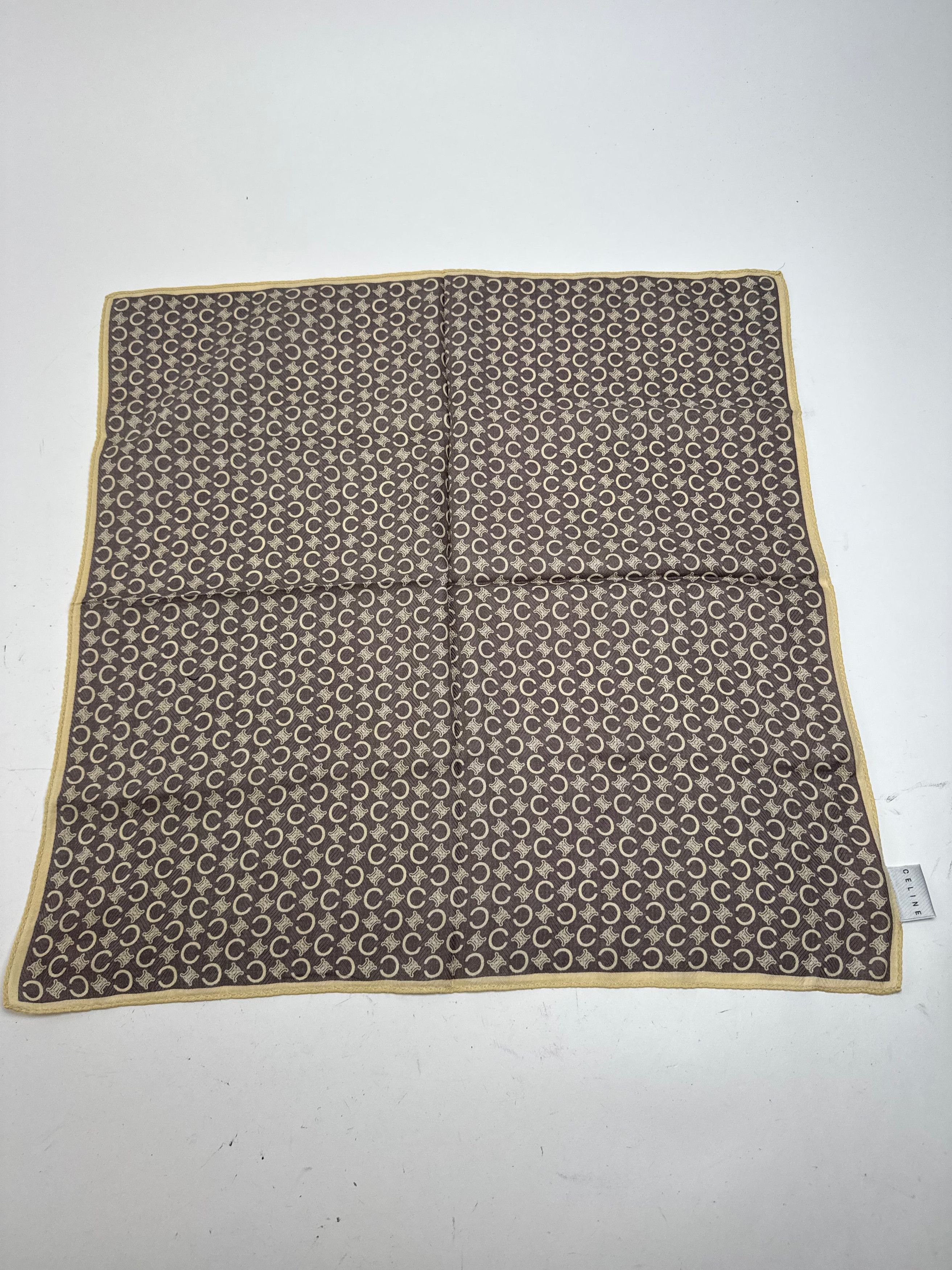 Celine Vintage Macadam Monogramm Scarf Brown white Size ONE SIZE - 1 Thumbnail