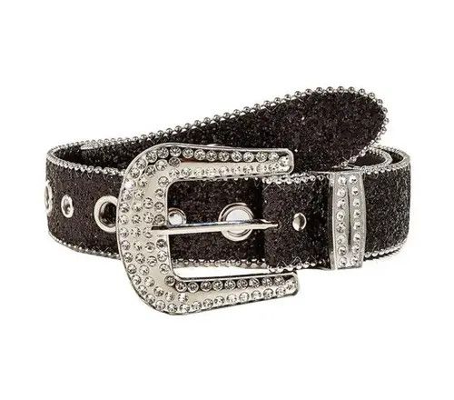 Leather Asakawa x Kamon Rhinestone PU Leather Belt Size ONE SIZE - 1 Thumbnail