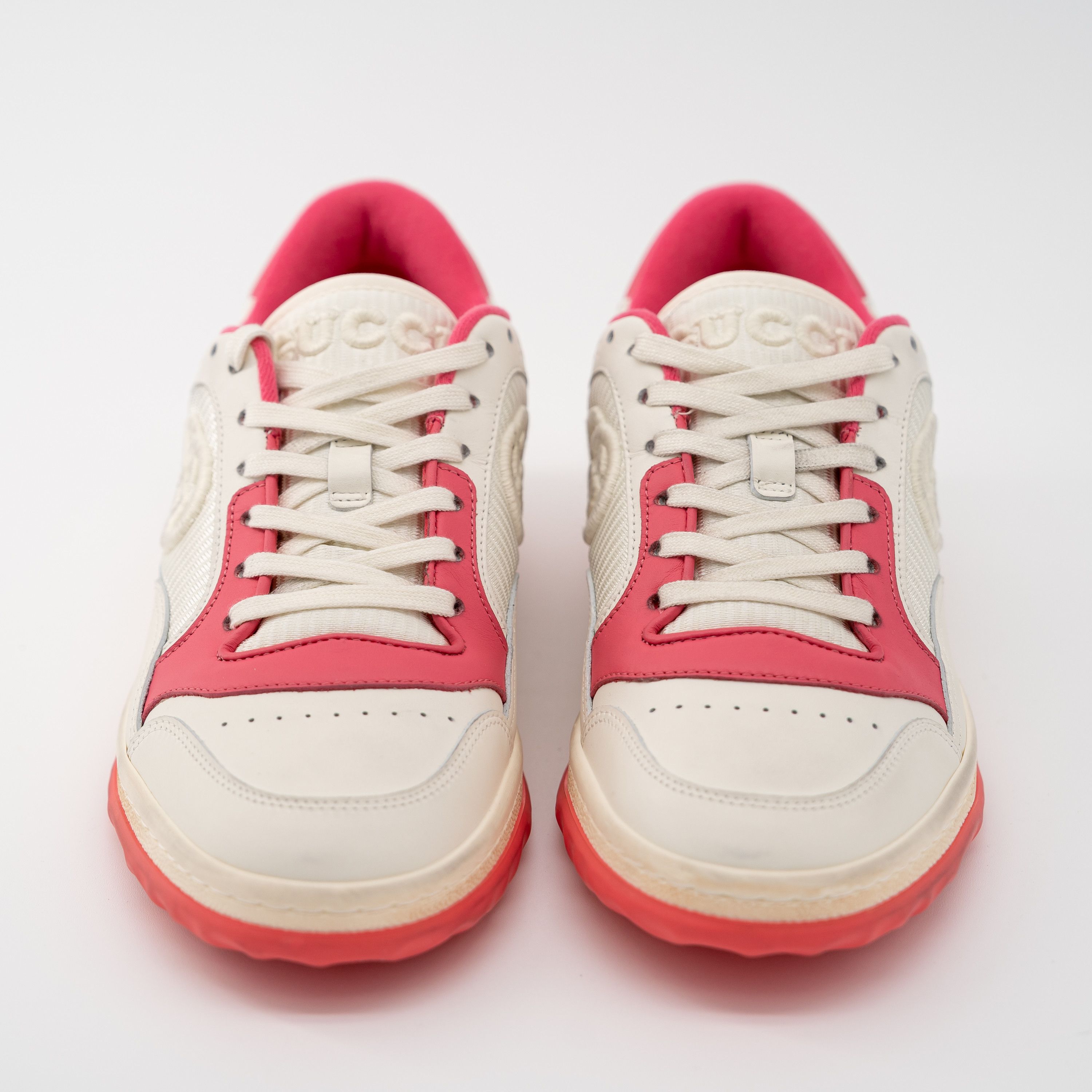 Gucci 41G - Gucci Mac 80 Pink White Sneakers Leather Size US 11 / IT 41 - 2 Thumbnail
