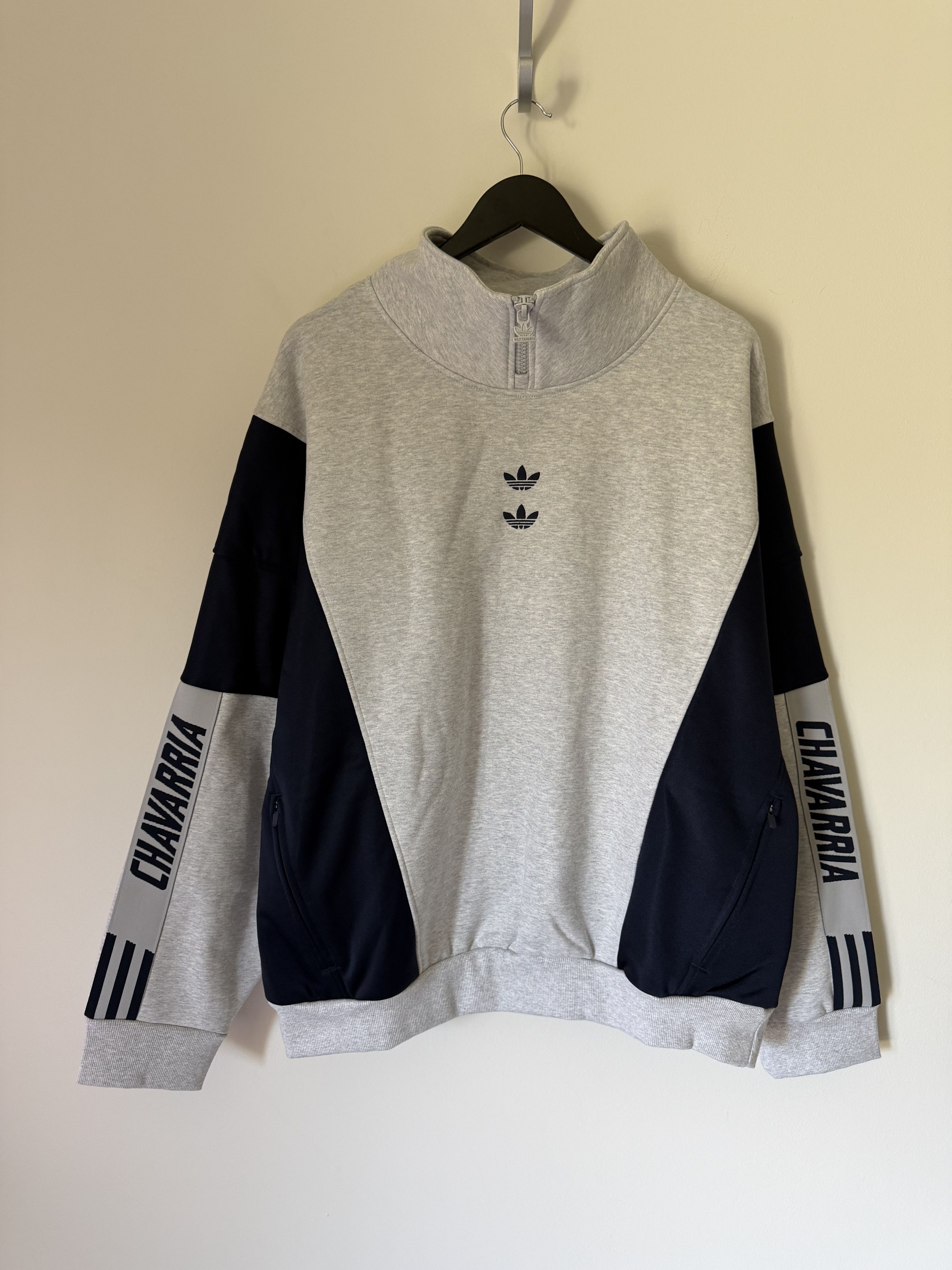 Adidas × Willy Chavarria Willy Chavarria Adidas Watsonville Mock Neck Sweatshirt Gray Size US XL / EU 56 / 4 - 1 Thumbnail