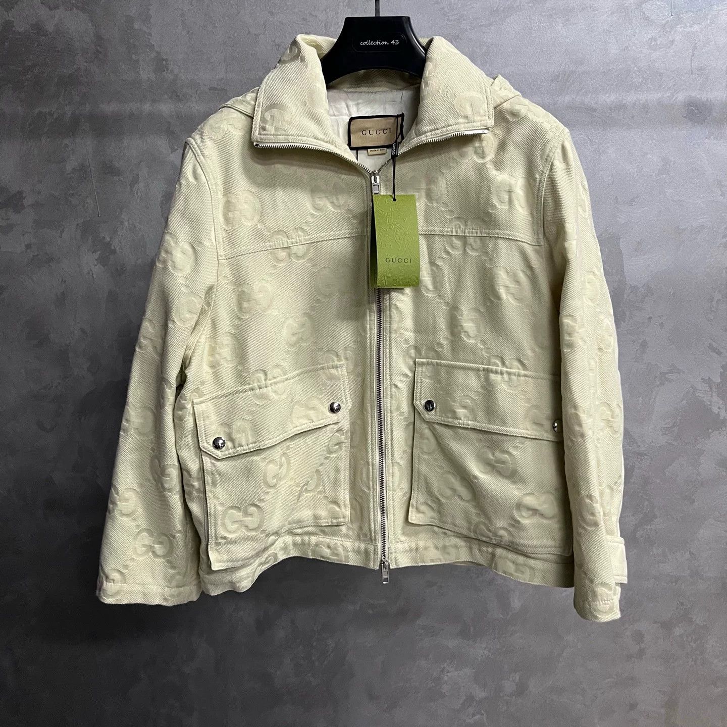 Gucci Gucci White GG Logo Hooded Jacket Size US XXS / EU 40 - 1 Thumbnail