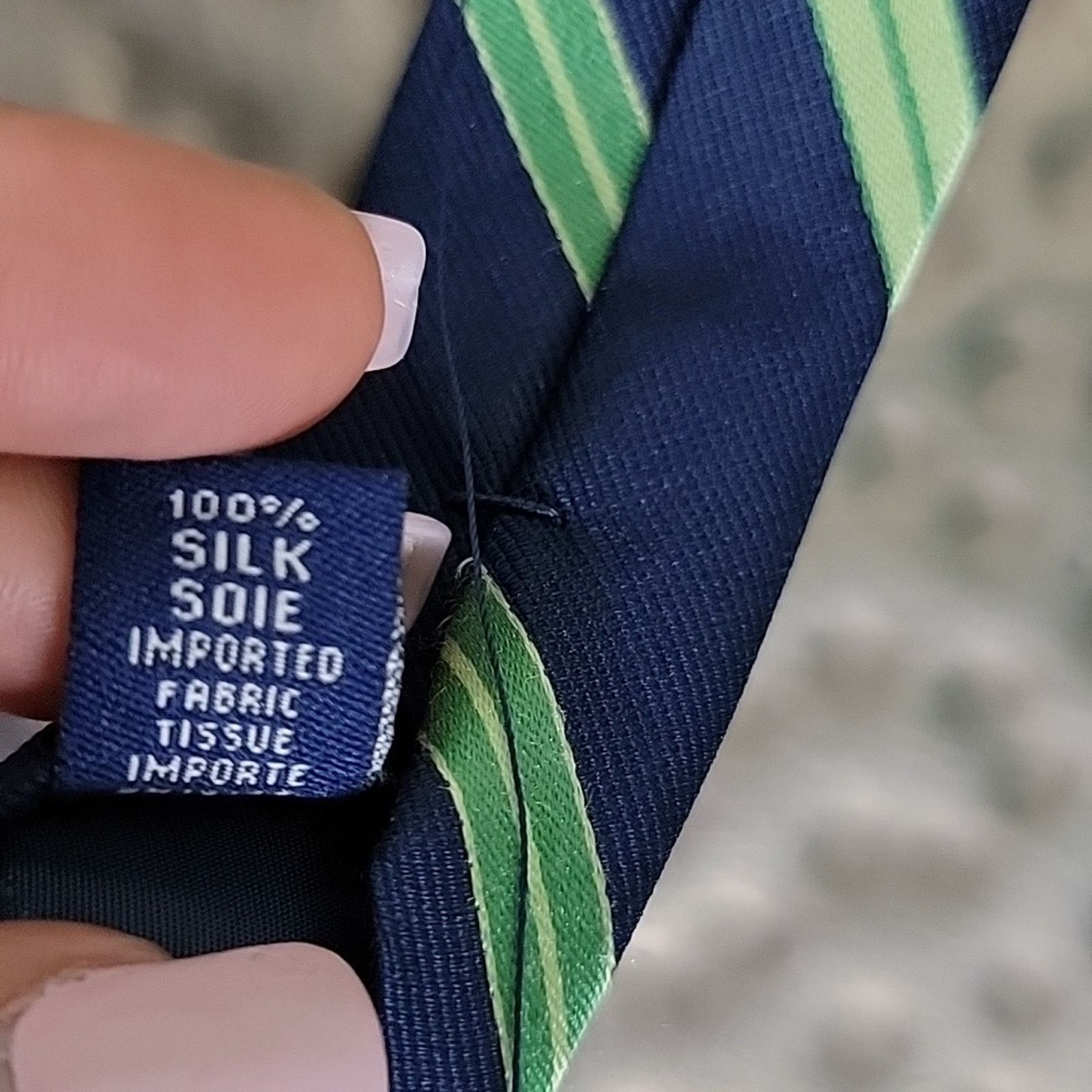 Nautica Nautica Blue Green Repp Silk Neck Tie Size ONE SIZE - 4 Thumbnail