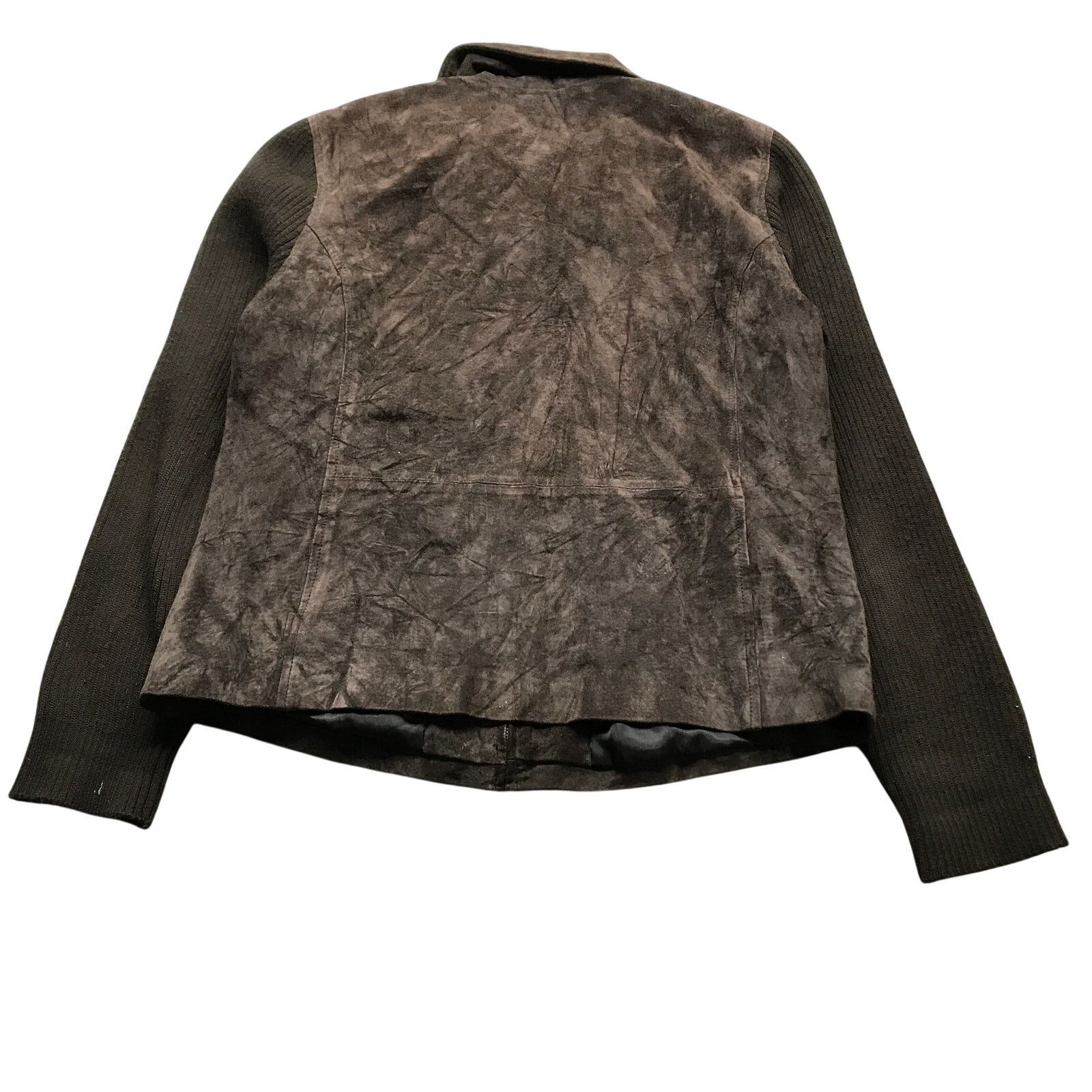 Other Vintage Fabio Suede Leather Jacket Womens Large Knit Brown Size L / US 10 / IT 46 - 2 Thumbnail