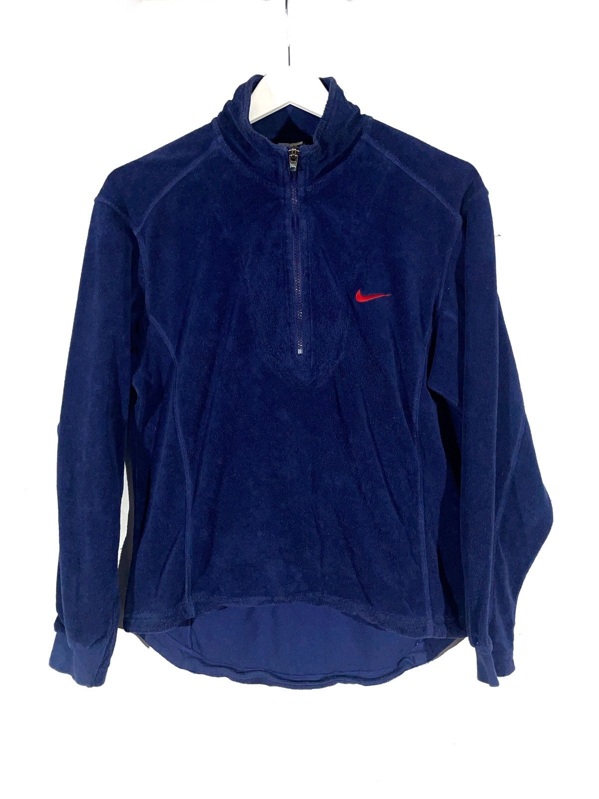 Nike × Vintage Nike Vintage Rare Women 1/2 Zip Velour Sweatshirt Size M Size M / US 6-8 / IT 42-44 - 1 Thumbnail