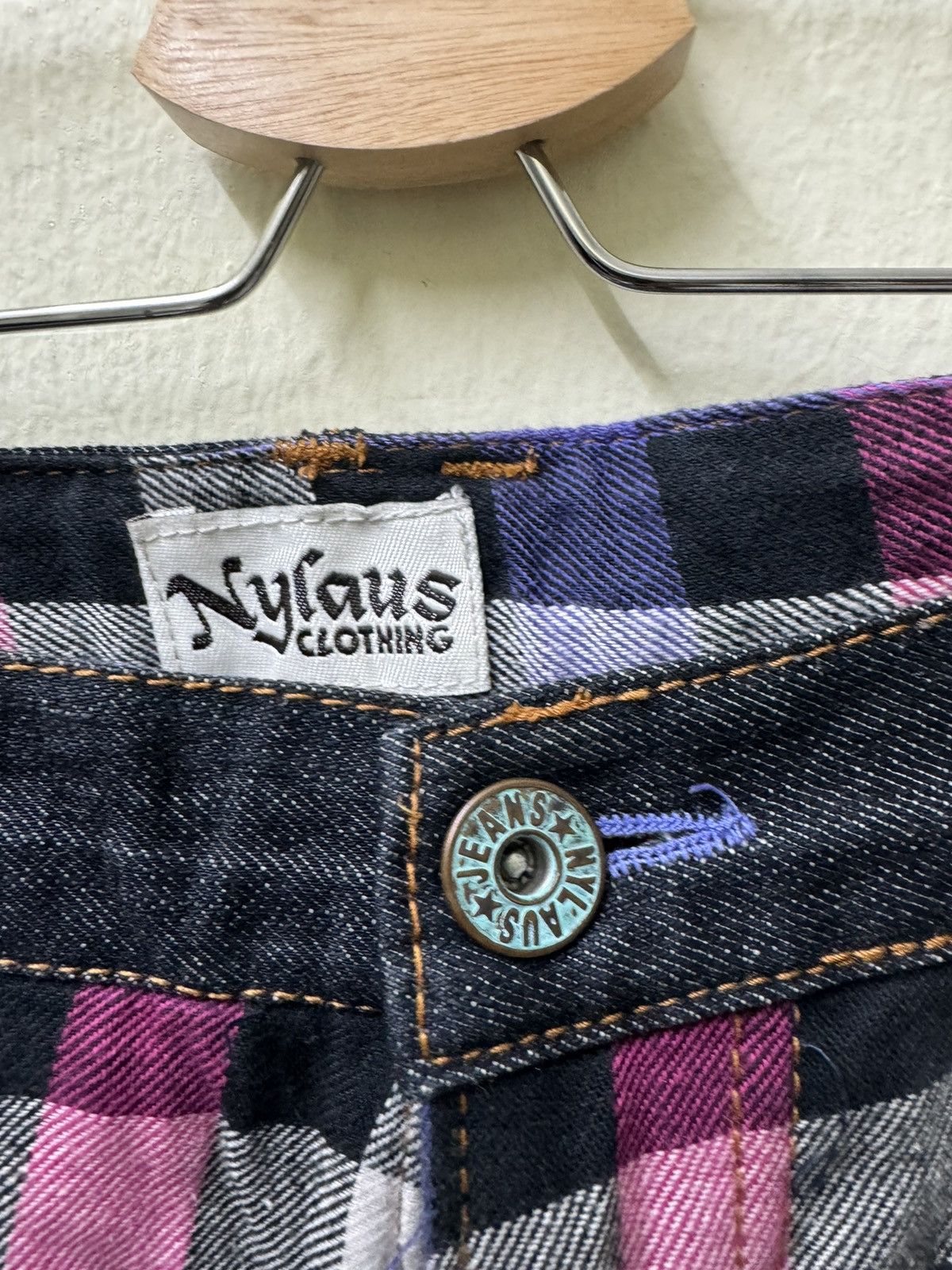 Japanese Brand × Vintage Vintage Nylaus Double Waist Denim Pants Size US 31 - 5 Thumbnail
