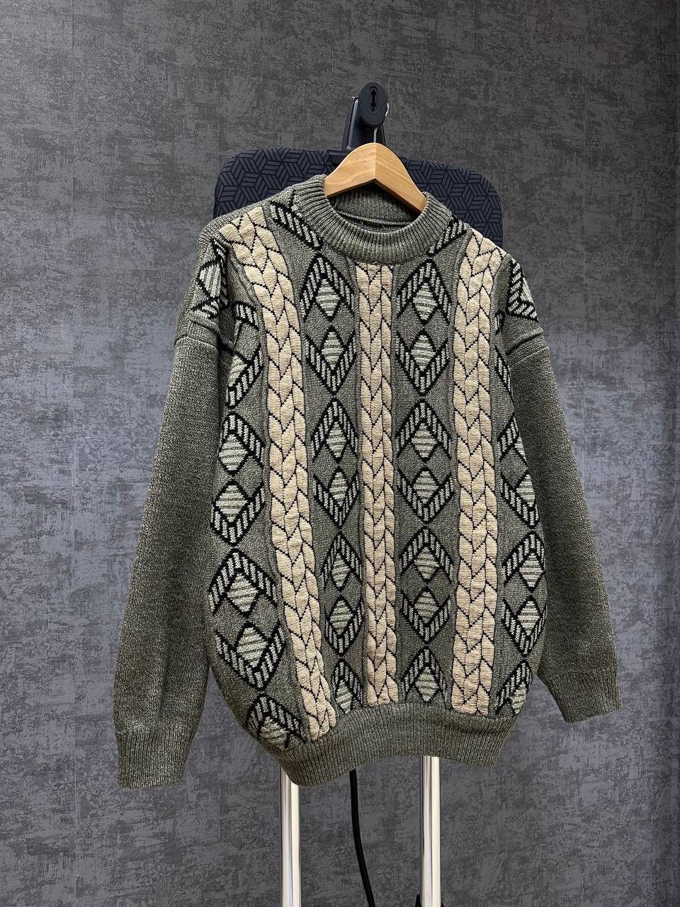 Coogi × Vintage Vintage Avant Garde Coogi Style Knit Sweater Green Size US M / EU 48-50 / 2 - 9 Thumbnail