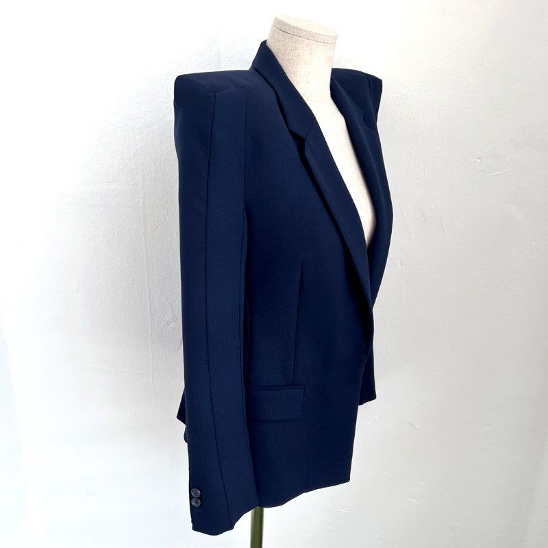 Maison Margiela Margiela Navy Power Shoulder Jacket Size S / US 4 / IT 40 - 2 Thumbnail