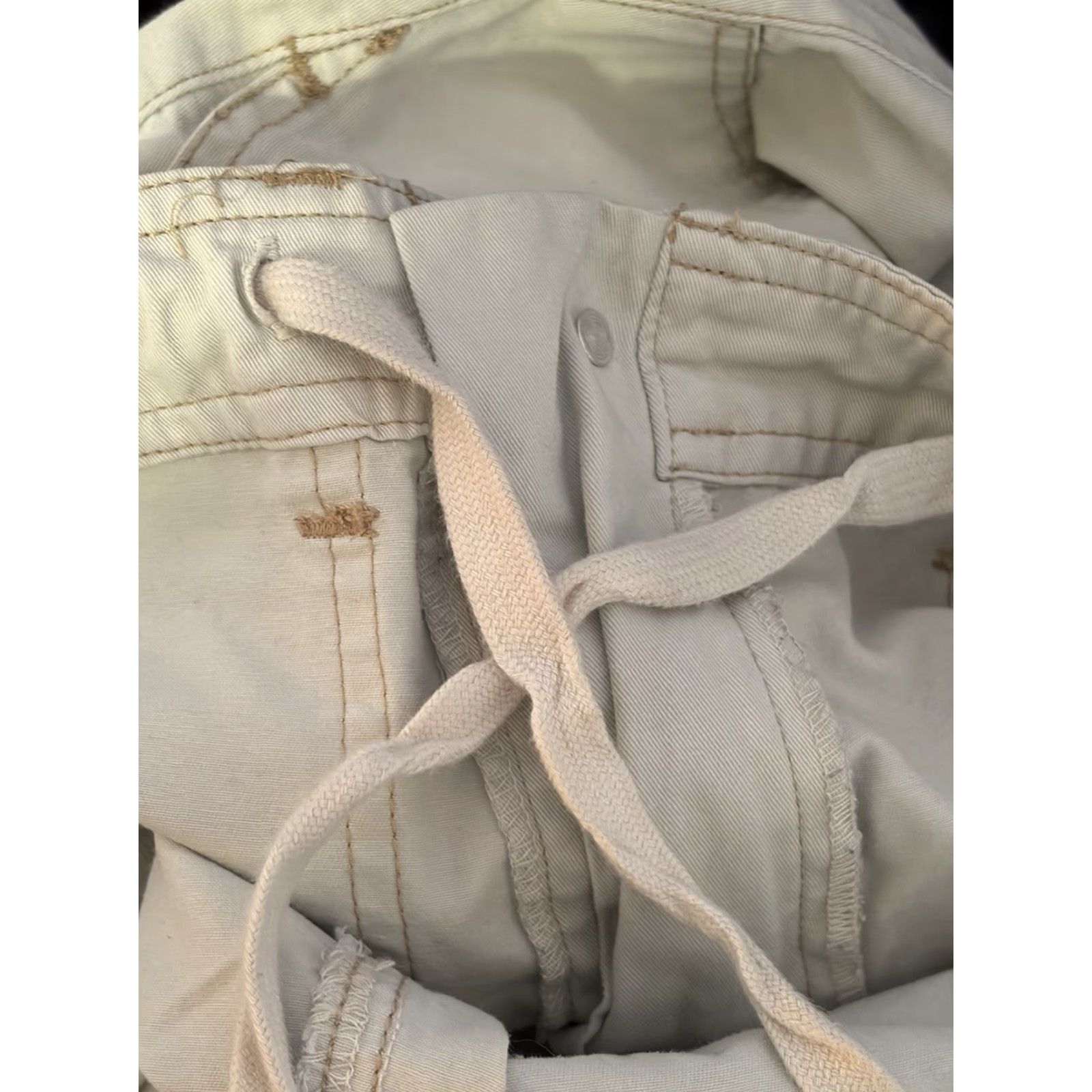 Vintage Monet Othello Pants Cargo Drawstring Beige Mens Small Street Style Cargo Pants Mens Beige Monet Otheboards? Size US 29 - 7 Thumbnail