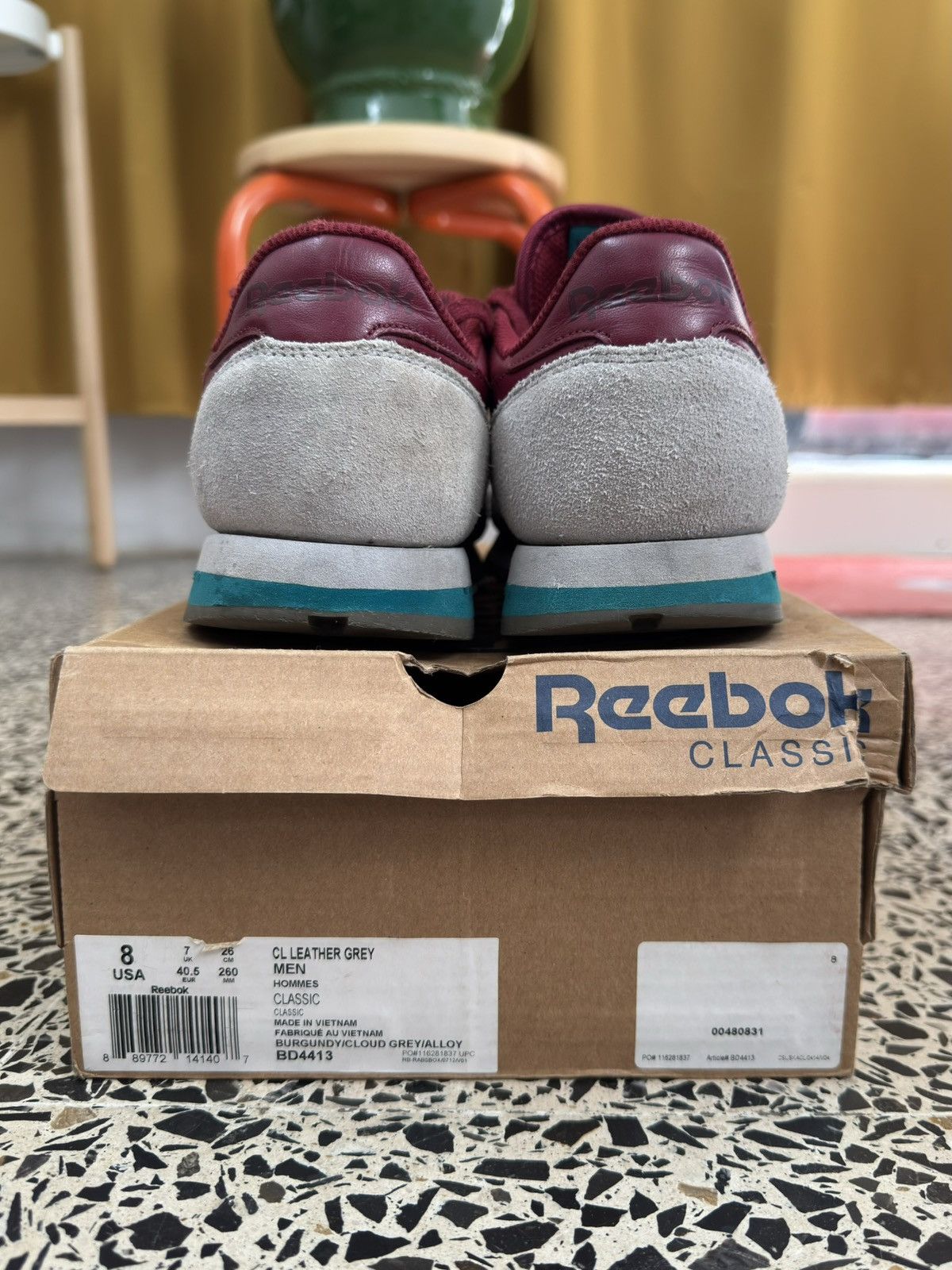 Other Reebok Classic Leather Burgundy Cloud Grey - BD4413 Size US 8 / EU 41 - 6 Thumbnail