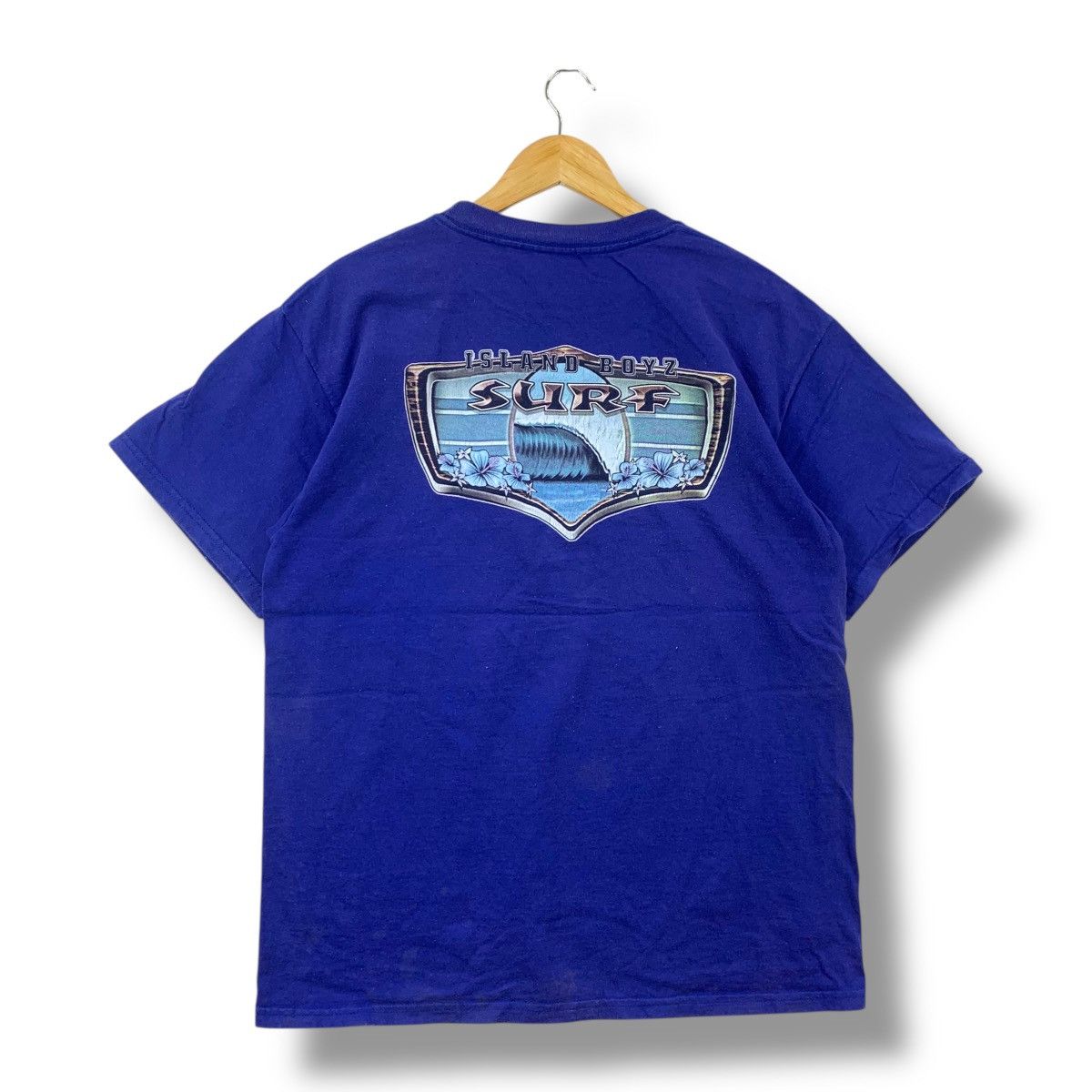 Vintage Vintage 90's ISLAND BOYZ SURF Big Wave Graphic Tee Shirt Size US L / EU 52-54 / 3 - 1 Thumbnail