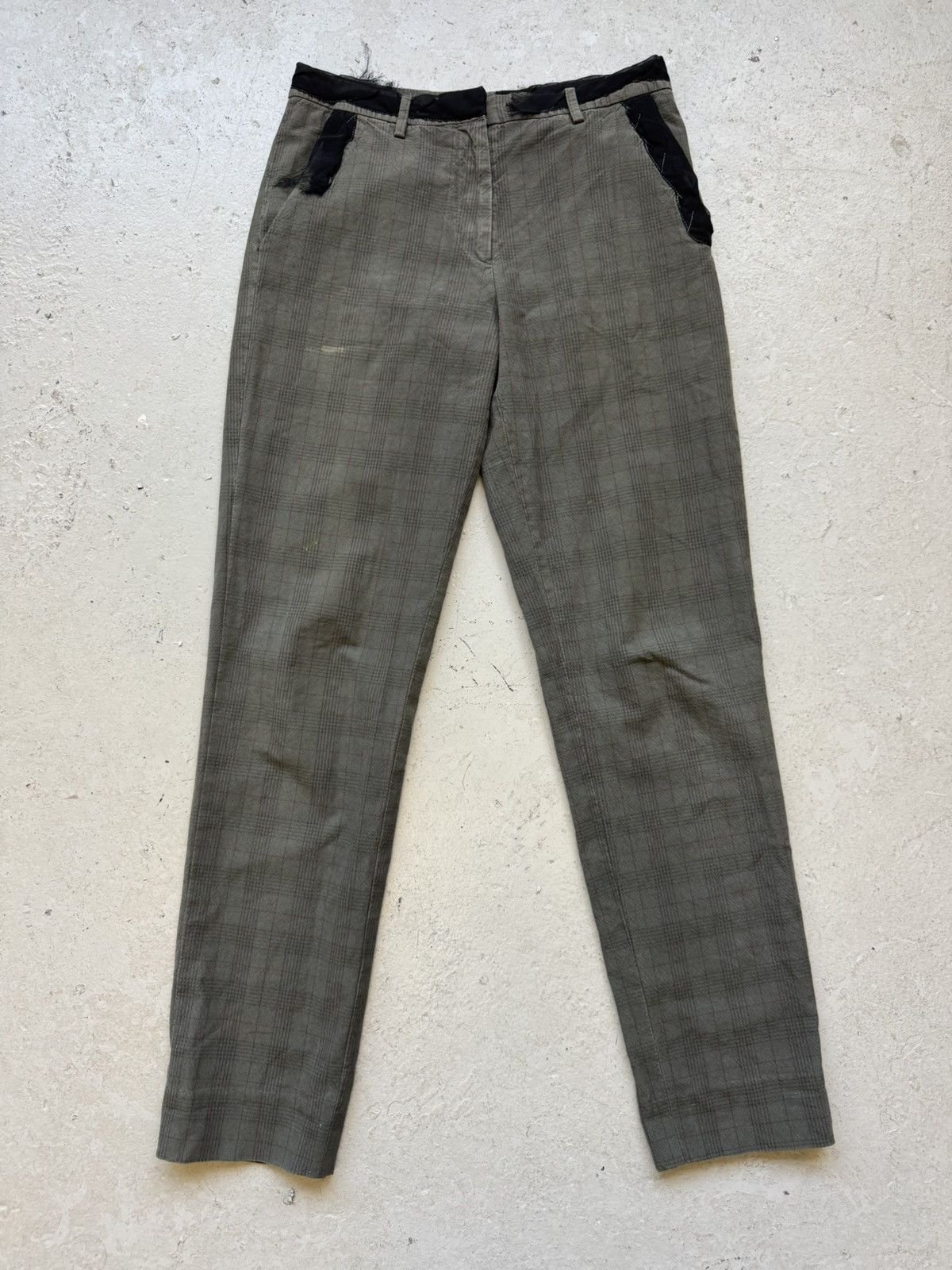 Maison Margiela Maison Margiela Blank Label Green Plaid Trousers Size US 29 - 1 Thumbnail