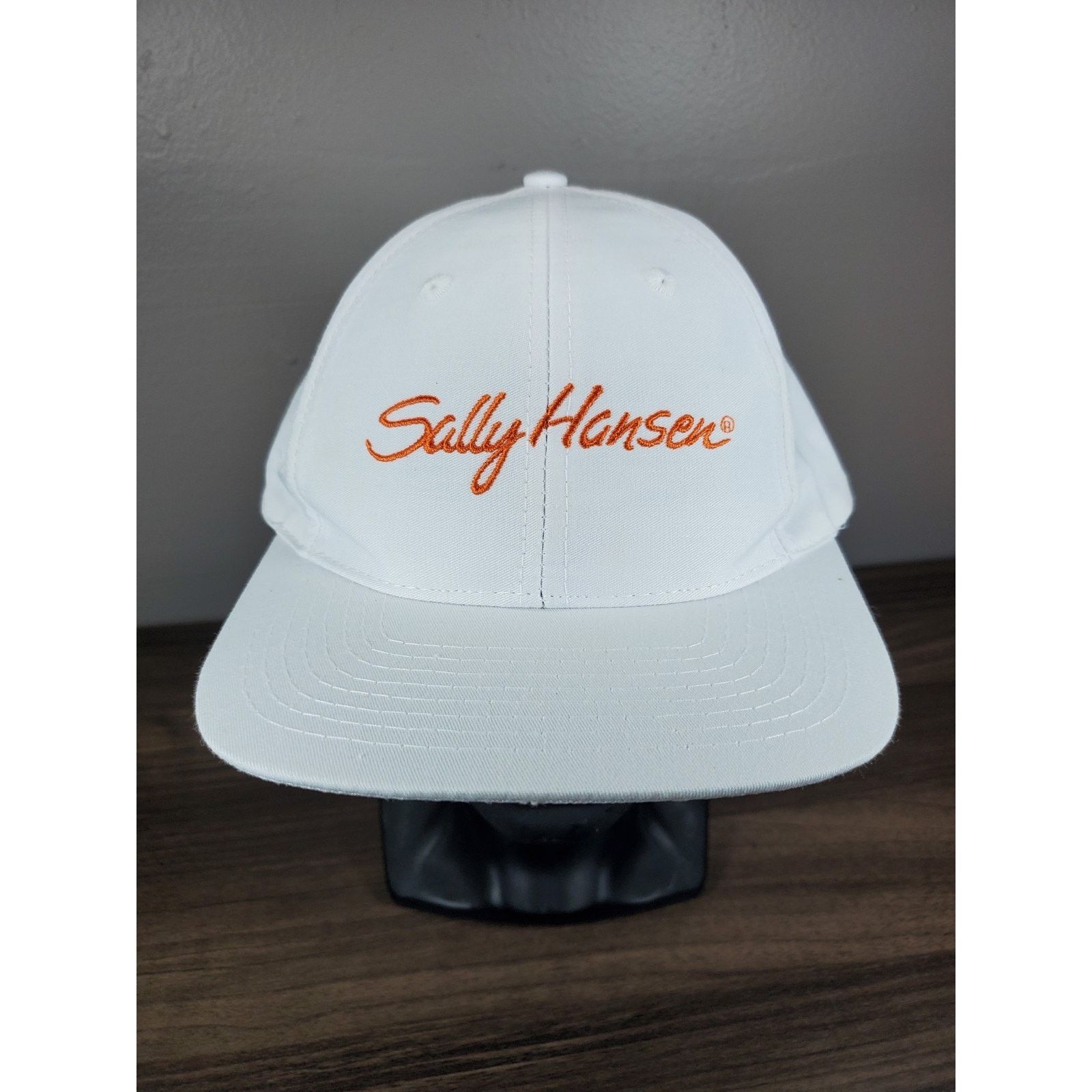 Vintage Sally Hansen Hat White & Orange Embroidered Cap Makeup Brand Size ONE SIZE - 3 Thumbnail