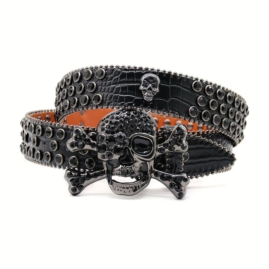 Japanese Brand Rhinestone skull belt Size ONE SIZE - 1 Thumbnail