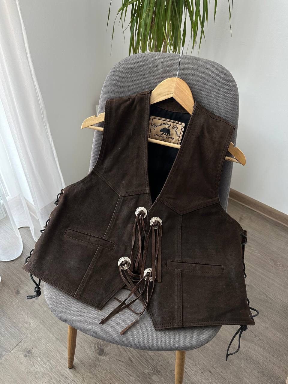 Genuine Leather × Vintage Vintage Genuine Leather Brown Cowboy West Jacket Size US M / EU 48-50 / 2 - 12 Thumbnail