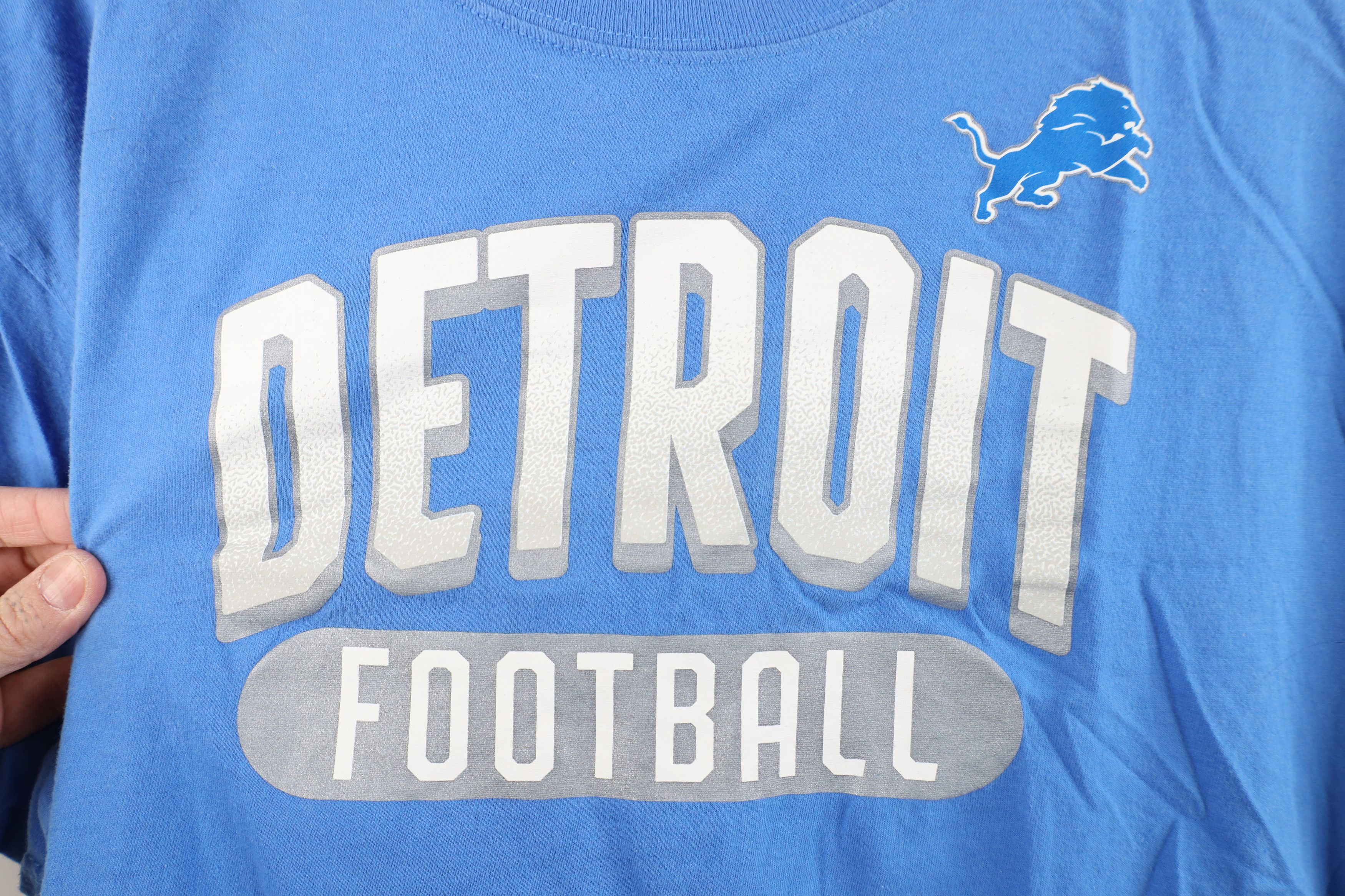 Vintage Vintage Y2K NFL Lions Football Short Sleeve T-Shirt Blue Size US XL / EU 56 / 4 - 4 Thumbnail