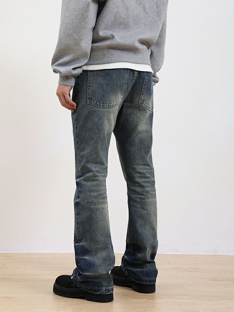 washed faded grunge bootcut jeans