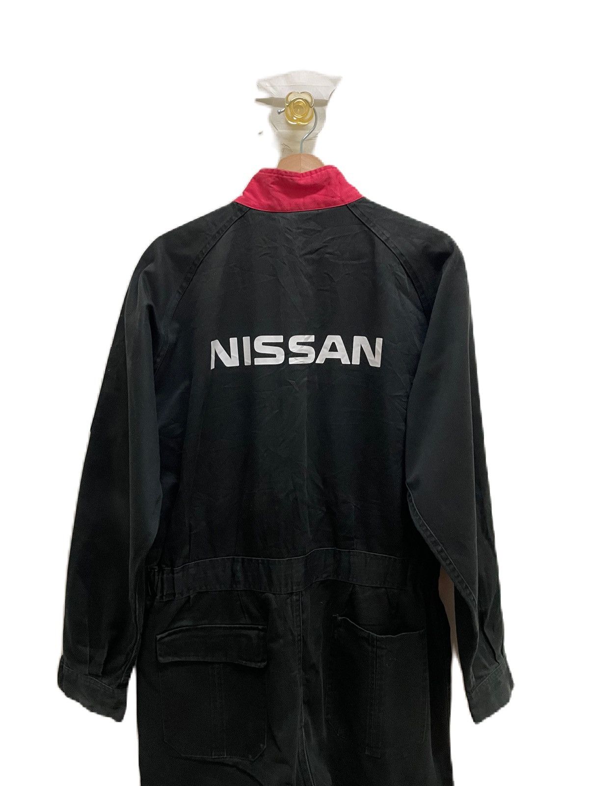 image of Racing x Sports Specialties Vintage Nissan Black Wash Jumpsuit Coverall in Faded Black (Size 36)