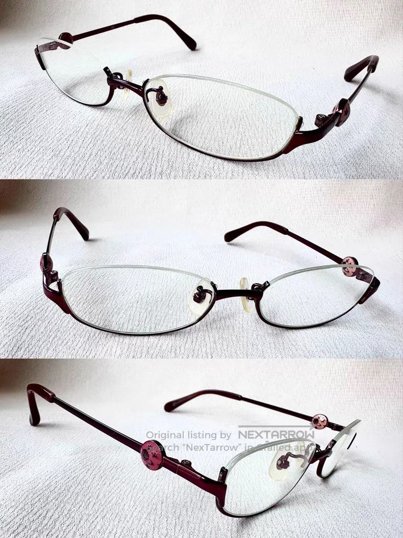 Vivienne Westwood Vivienne Westwood Burgundy Semi-Frame Saturn Glasses Size ONE SIZE - 4 Thumbnail