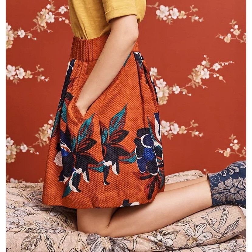 Anthropologie Anthropologie Maeve Textured Skirt Pockets Back Zipper 4 Ora Size 27" / US 4 / IT 40 - 10 Thumbnail