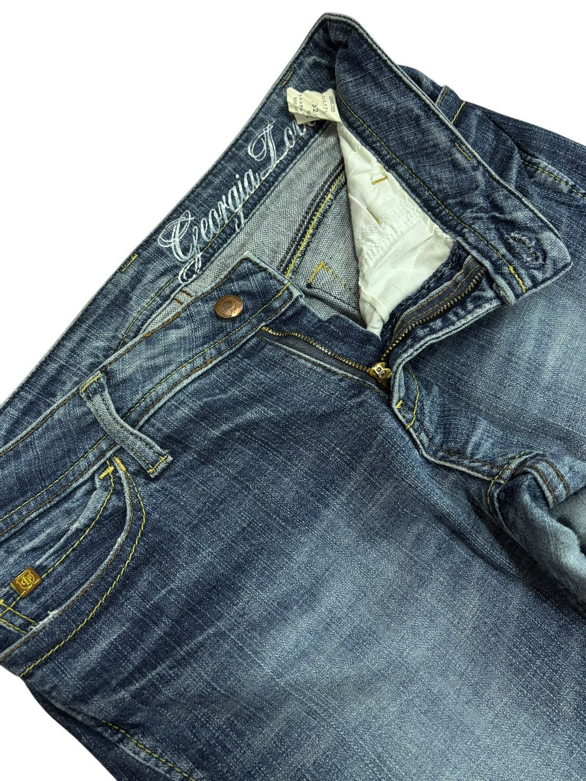 Japanese Brand × Vintage Vintage Georgia Love Faded Bootcut Jeans Size 33" - 4 Thumbnail