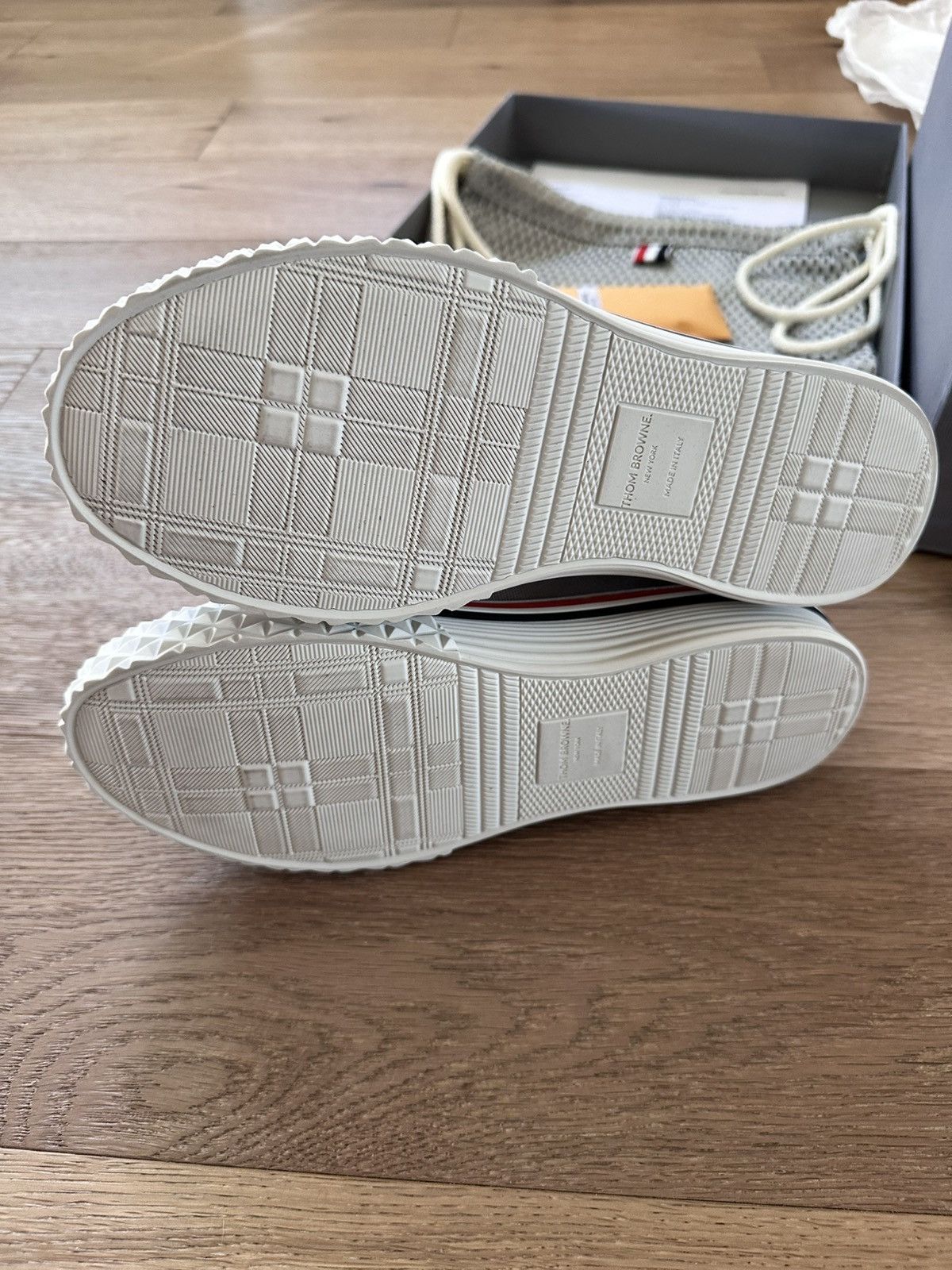 Thom Browne New Thom Browne Grey Collegiate High Top Trainer - size 6 Size US 6 / EU 39 - 4 Thumbnail