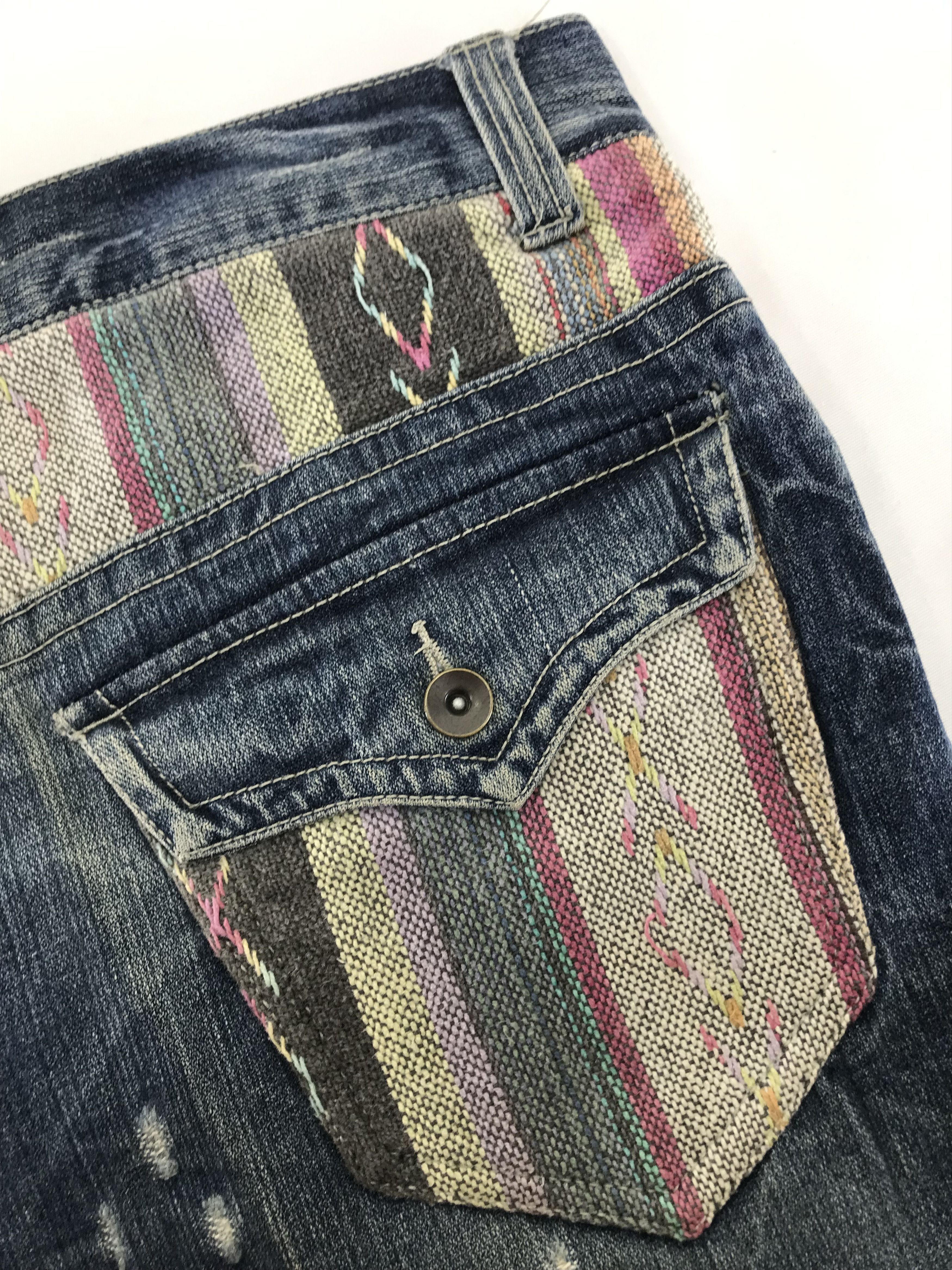 Japanese Brand Jungle Storm Distressed Design Flare Jeans Size US 33 - 10 Thumbnail