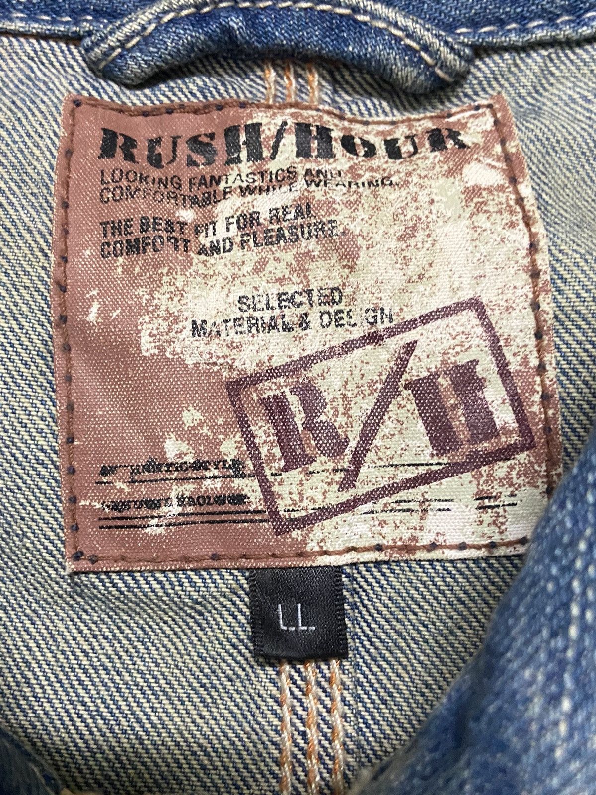 Japanese Brand Rush Hour Denim Jacket Size US L / EU 52-54 / 3 - 3 Thumbnail