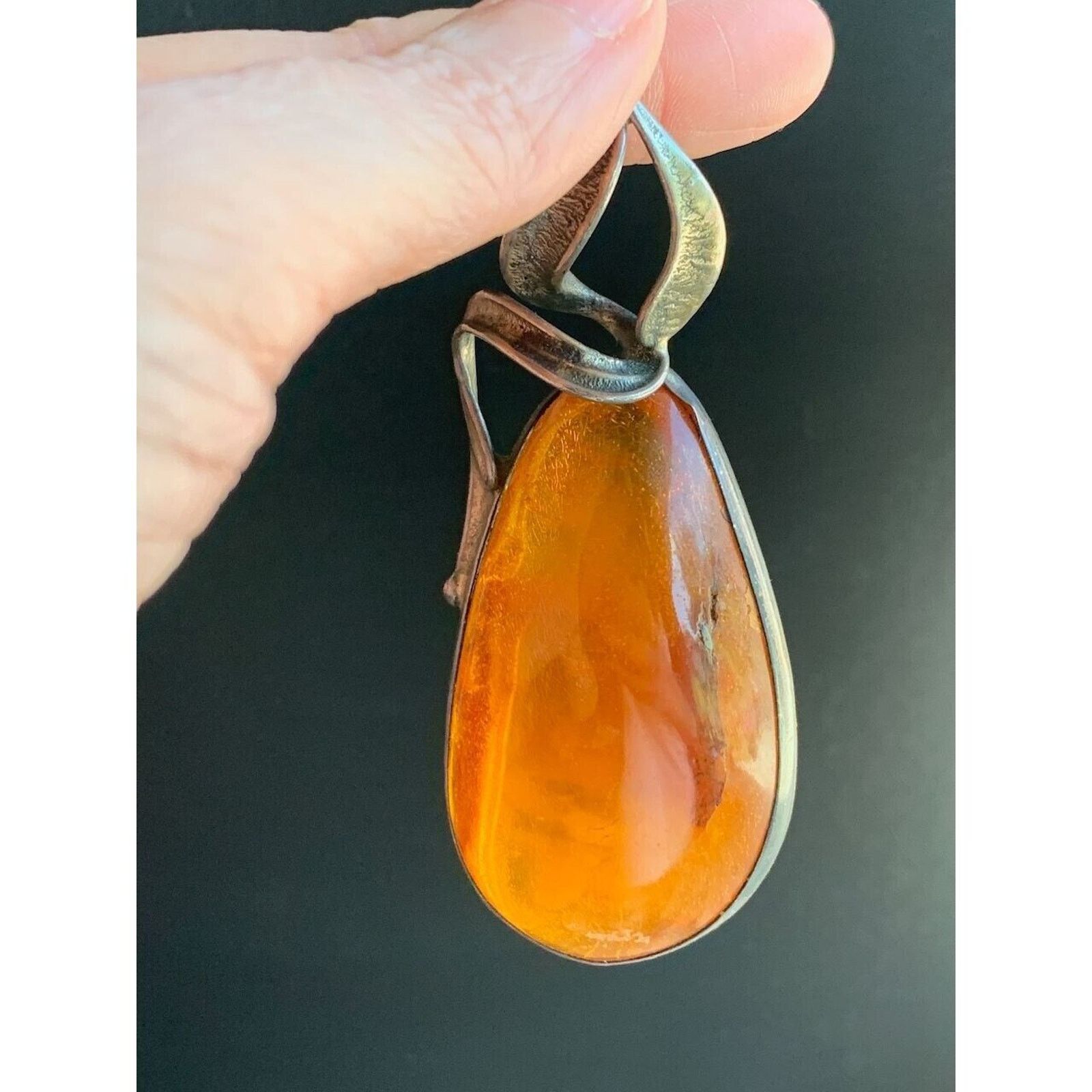 Other Signed MM 800 Silver Warsaw Poland Vintage Amber Necklace Size ONE SIZE - 5 Thumbnail