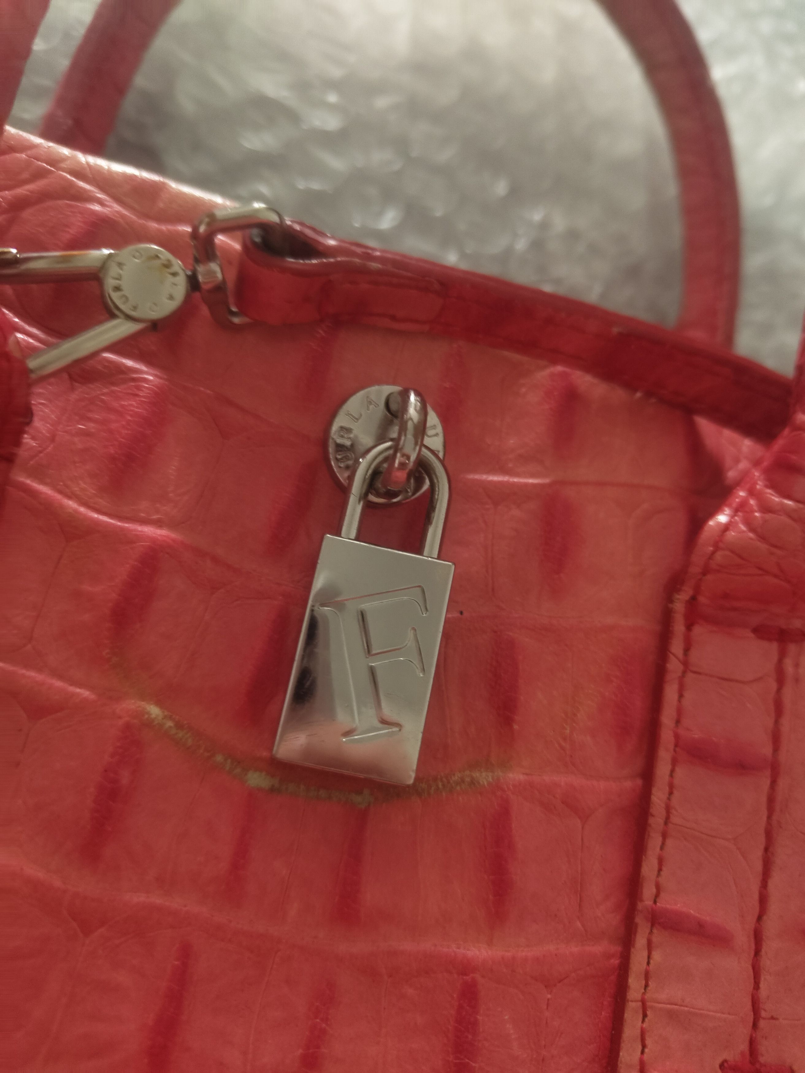 Furla Furla Crocodile Leather Bag Pink Size ONE SIZE - 3 Thumbnail