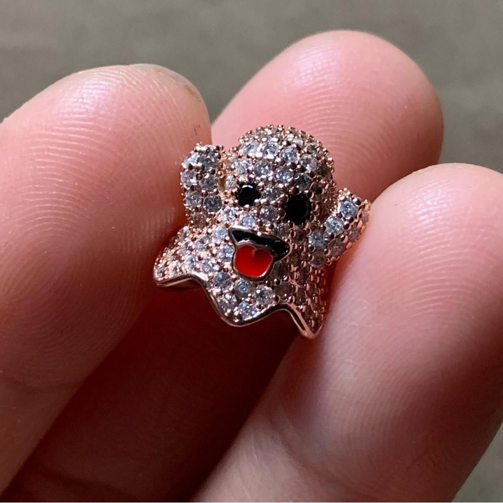 Other NWOT Crystal Rose Gold Ghost Charm Sterling Silver 925 Size ONE SIZE - 4 Thumbnail