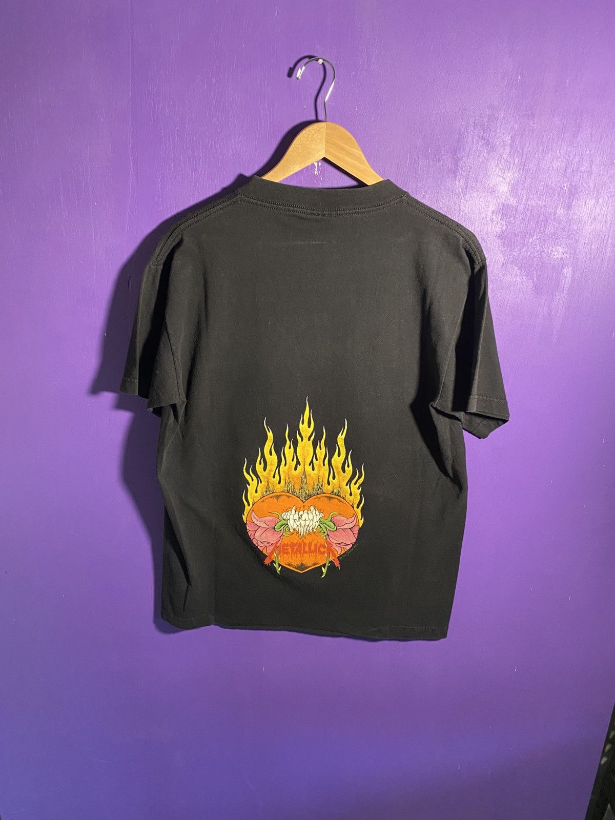 Band Tees Vintage 1994 Metallica pushead flaming skull t-shirt Size US L / EU 52-54 / 3 - 2 Thumbnail