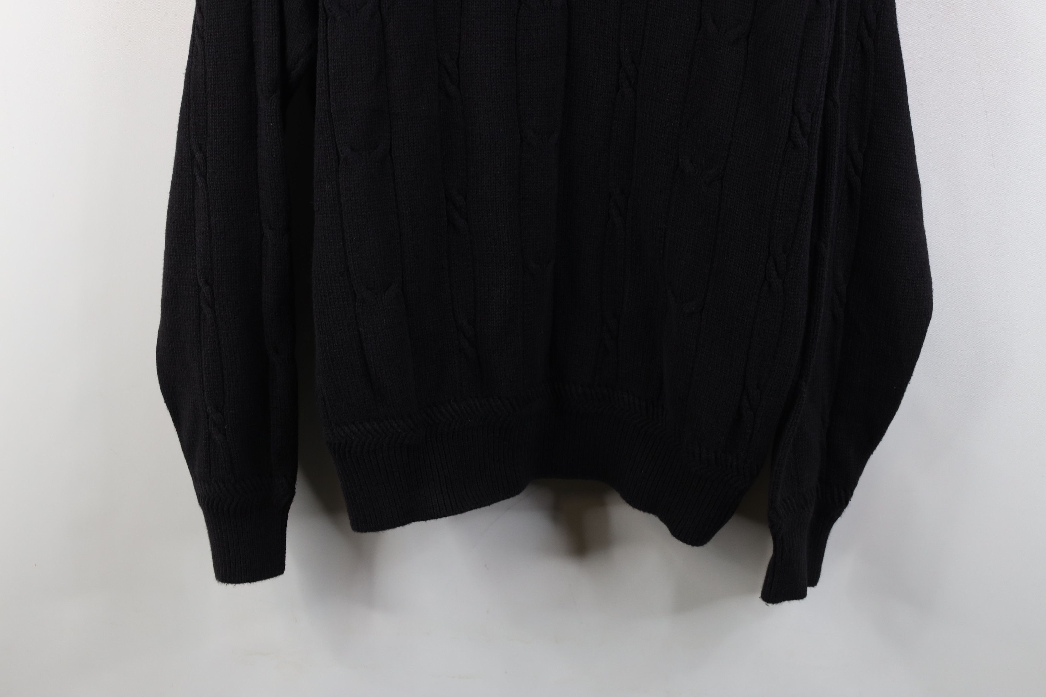 Nautica Vintage 90s Nautica Sailboat Cotton Cable Knit Sweater Black Size US M / EU 48-50 / 2 - 3 Thumbnail