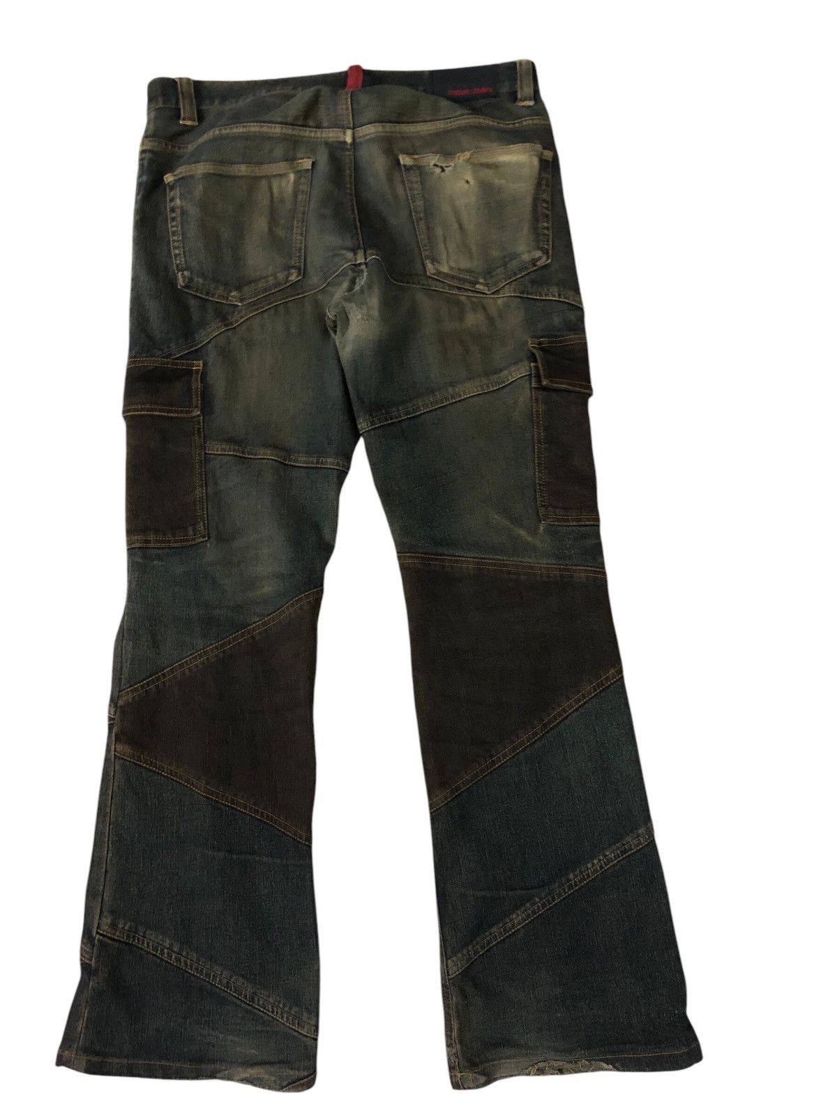 If Six Was Nine × Japanese Brand × Le Grande Bleu (L.G.B.) Modern Lovers Patchwork Boot Cut Denim Pants Size US 32 / EU 48 - 2 Thumbnail