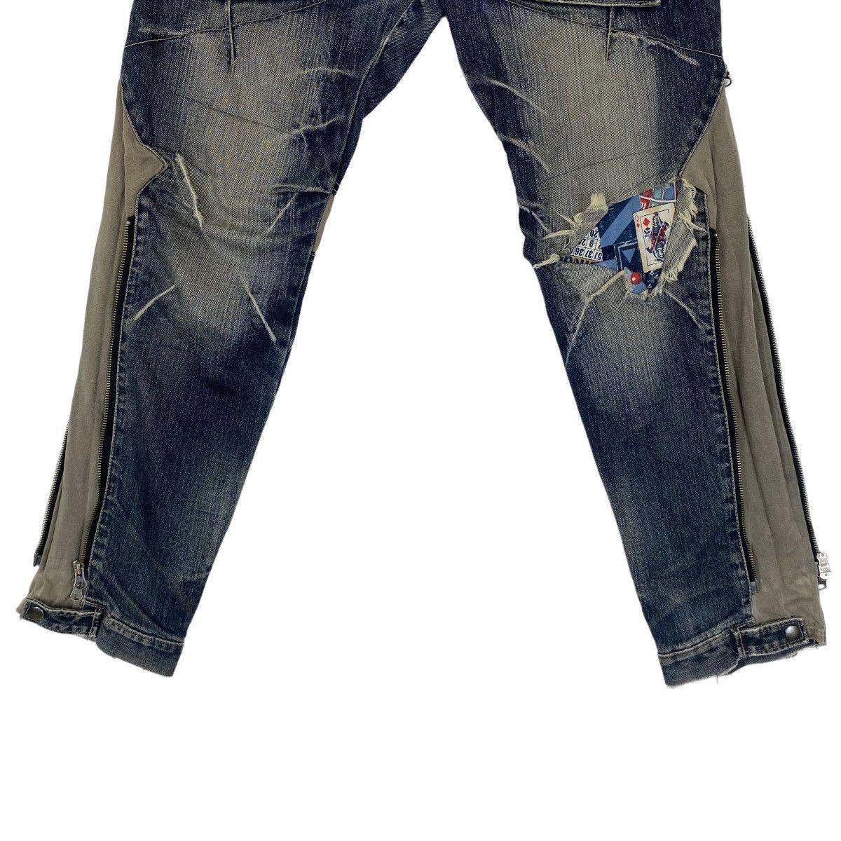 Japanese Brand ✨PPFM multi zipper inspired Undercover jeans Size US 31 - 6 Thumbnail