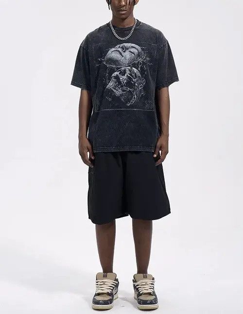 VIBE Streetwear Washed Vintage Graphic Harajuku T-Shirt Size US L / EU 52-54 / 3 - 4 Thumbnail