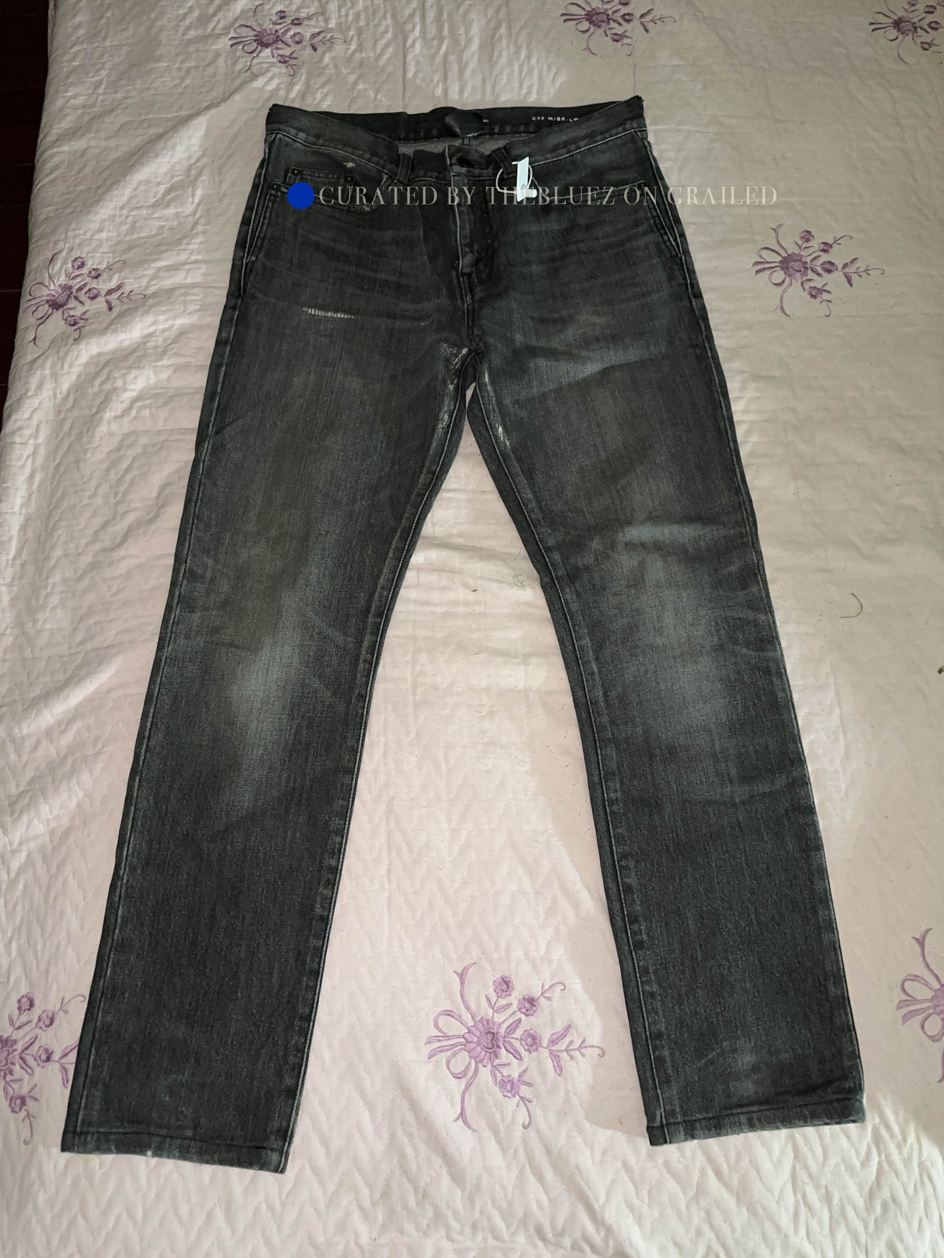 Saint Laurent Paris Distressed Gray Denim Jeans, Size 32 Size US 32 / EU 48 - 1 Thumbnail