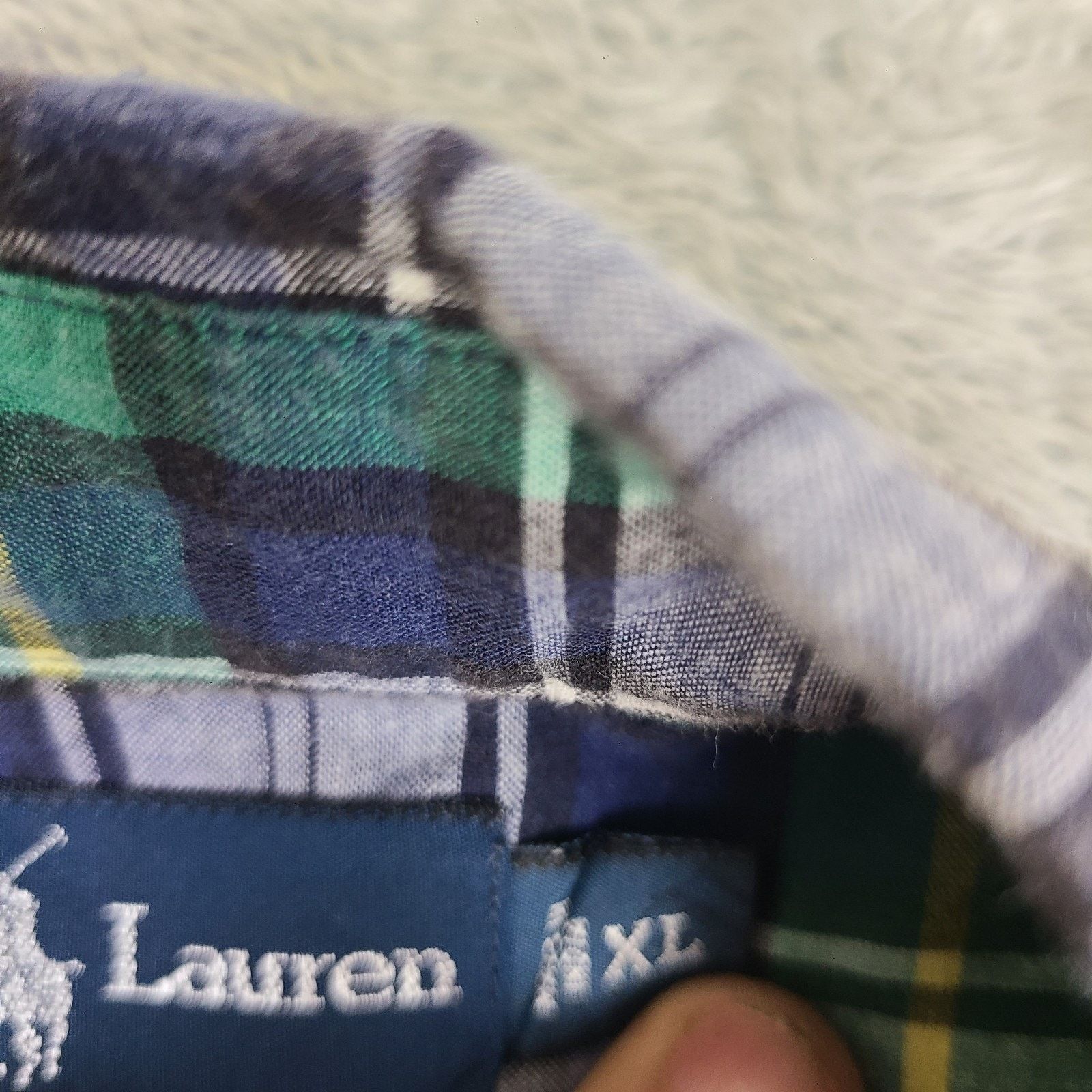 Lauren Ralph Lauren Ralph Lauren Classic Fit X-Large Navy/green/yellow Plaid Size US XL / EU 56 / 4 - 4 Thumbnail